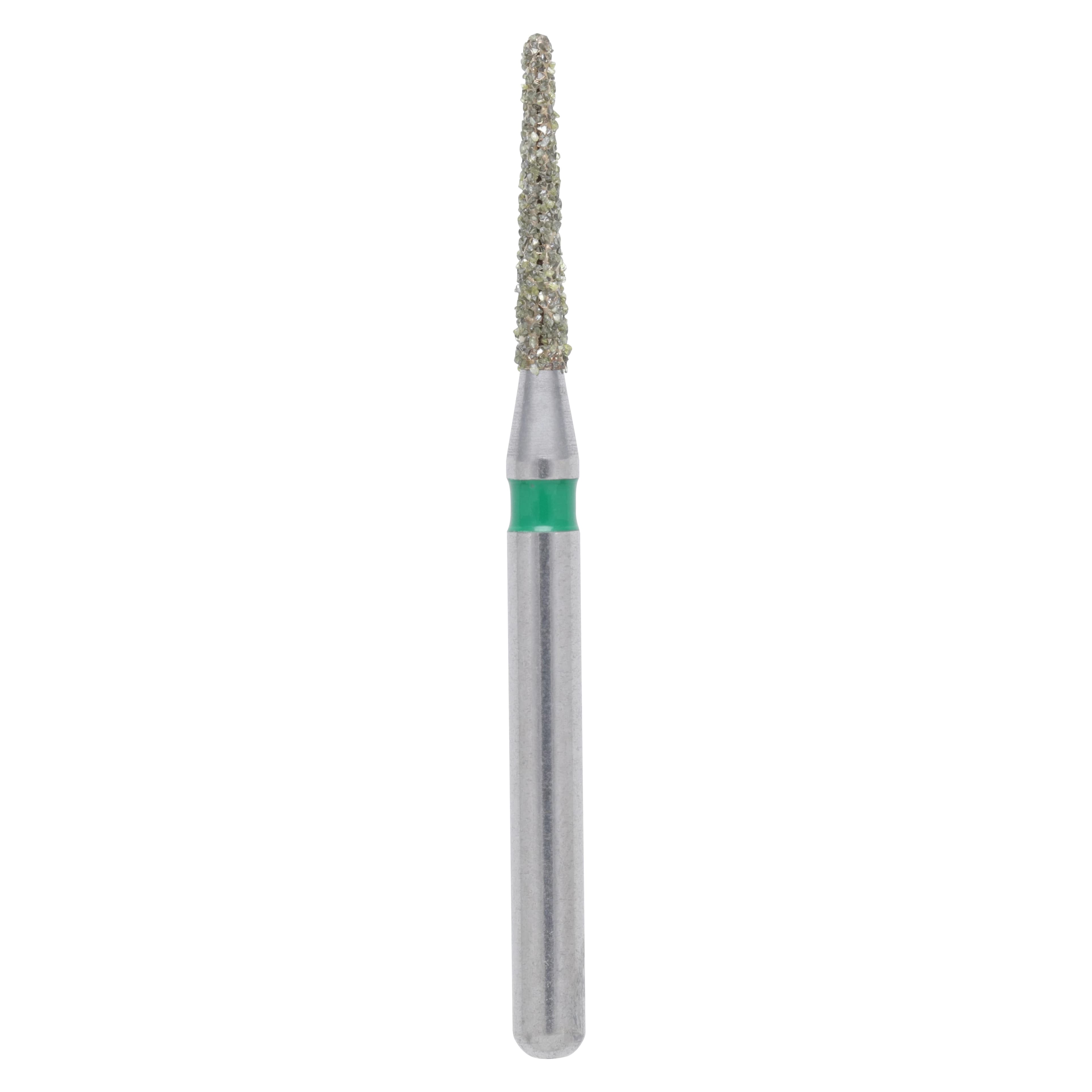 Meisinger Singles Disposable Diamond Bur FG, Round End Taper #1112.7C, Coarse, 1.2mm Diameter, 7.0mm Length, Green Ring, Sterile, 25/Bx - Meisinger FG Single-Use Diamonds - Coarse - #1112.7C - Image 1