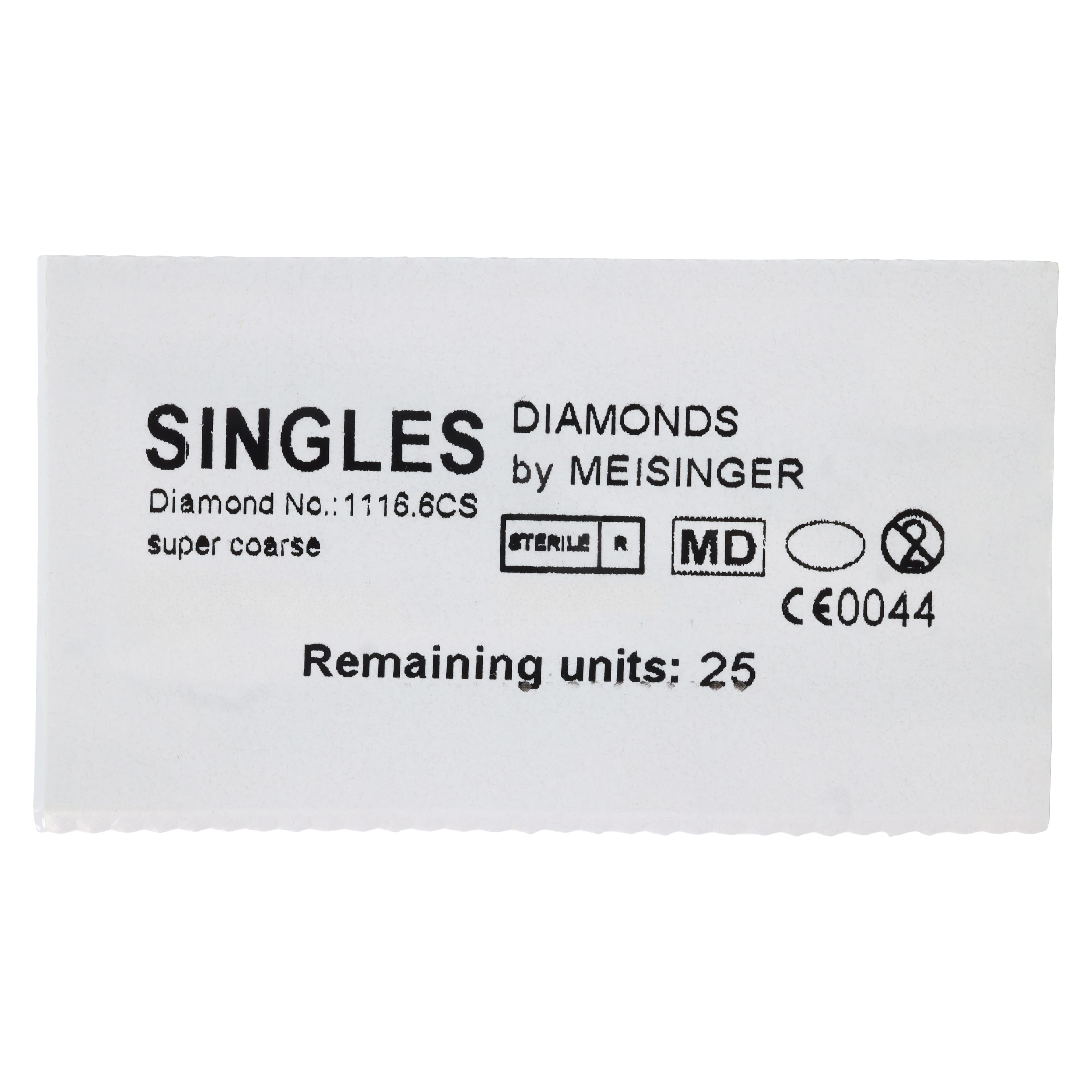 Meisinger SINGLES Diamond Bur, Friction Grip Short Shank, Coarse, Round End Taper, 1116.6CS, 25/Package thumbnail 9