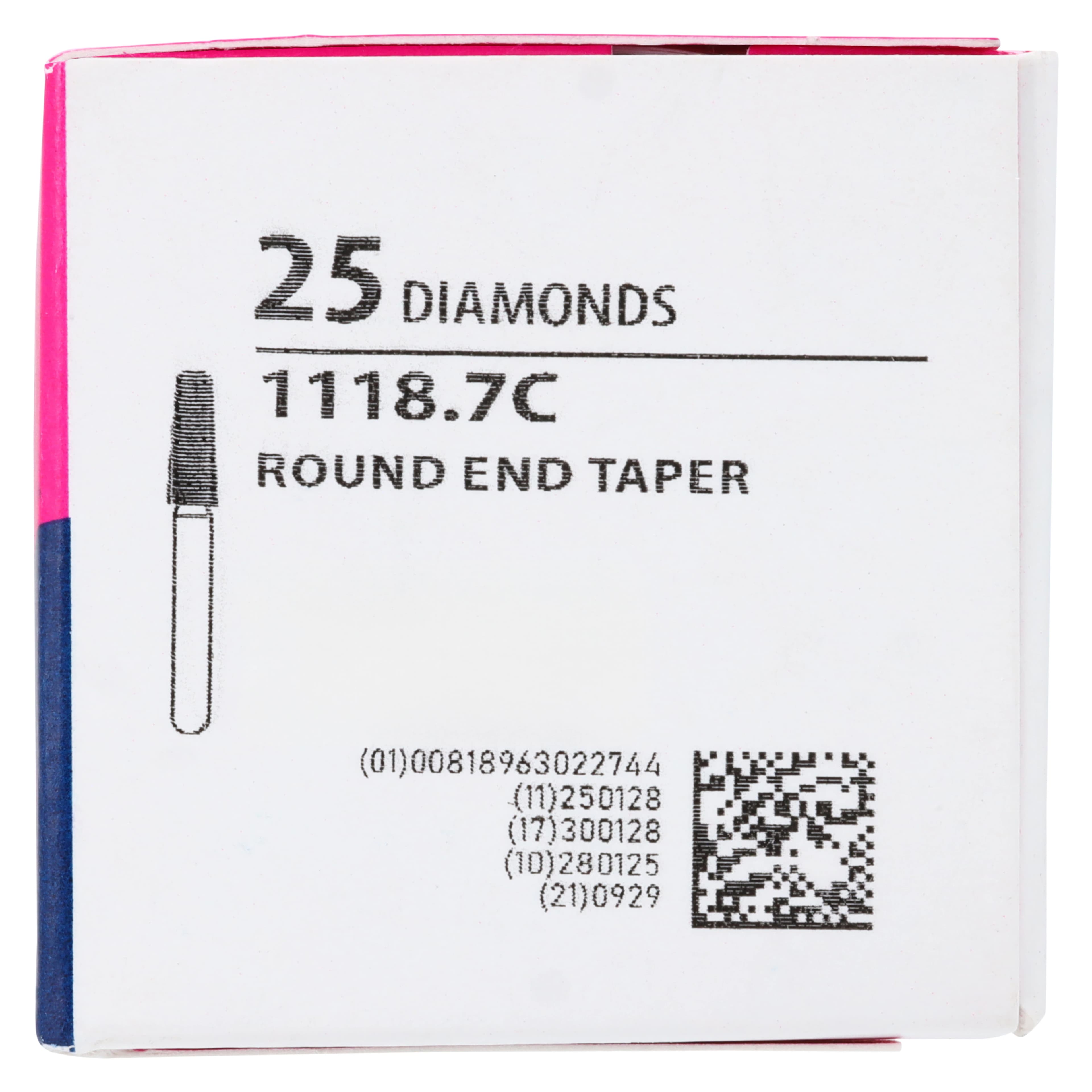 Meisinger Single-Use Sterile Diamond Bur, FG, Tapered Round End, #1118.7C, 1.8 mm Head, Coarse, 25/Pk thumbnail 7