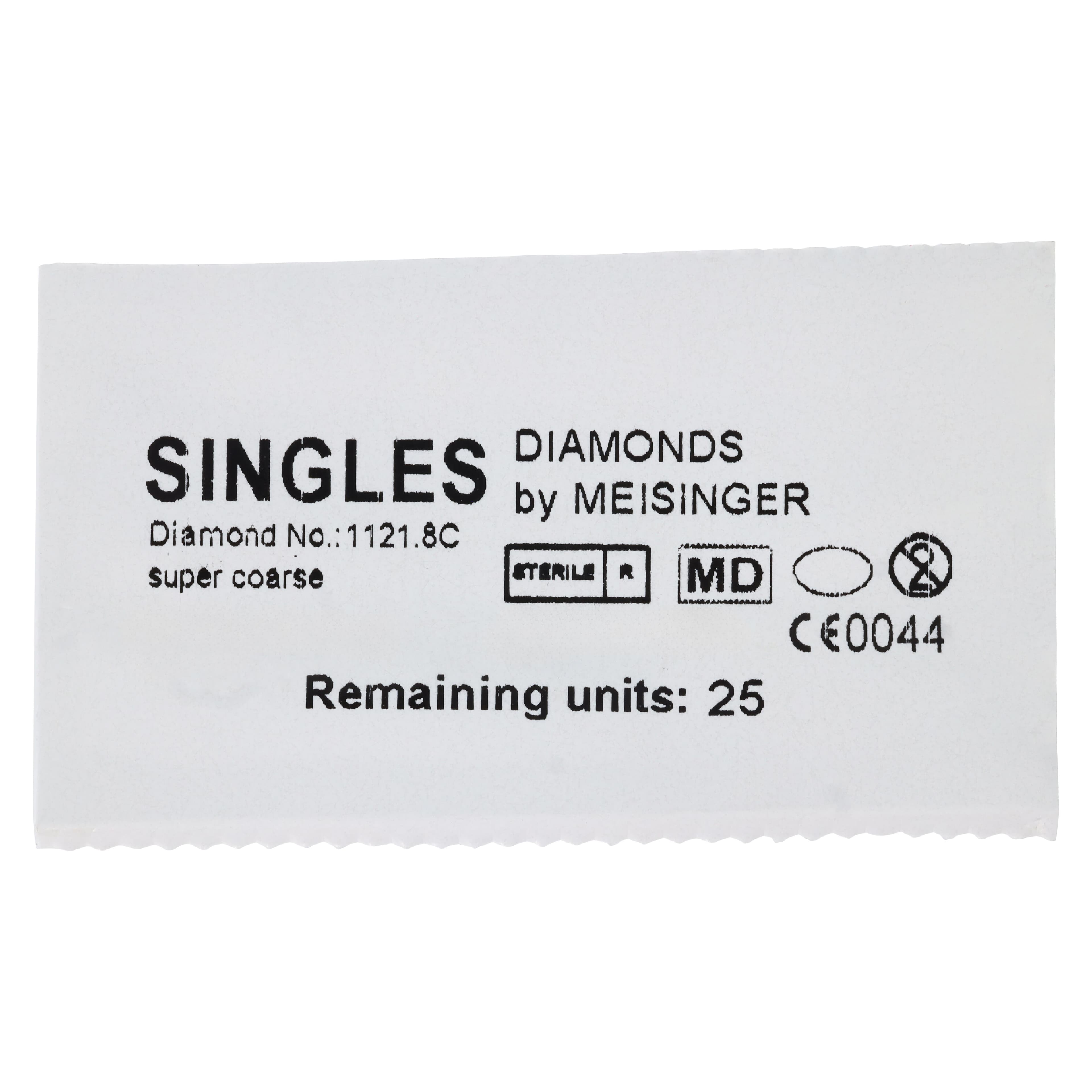 Meisinger Single-Use Sterile Diamond Bur, FG, Tapered Round End, #1121.8C, 2.1 mm, Super Coarse, Black, 25/Pk thumbnail 9