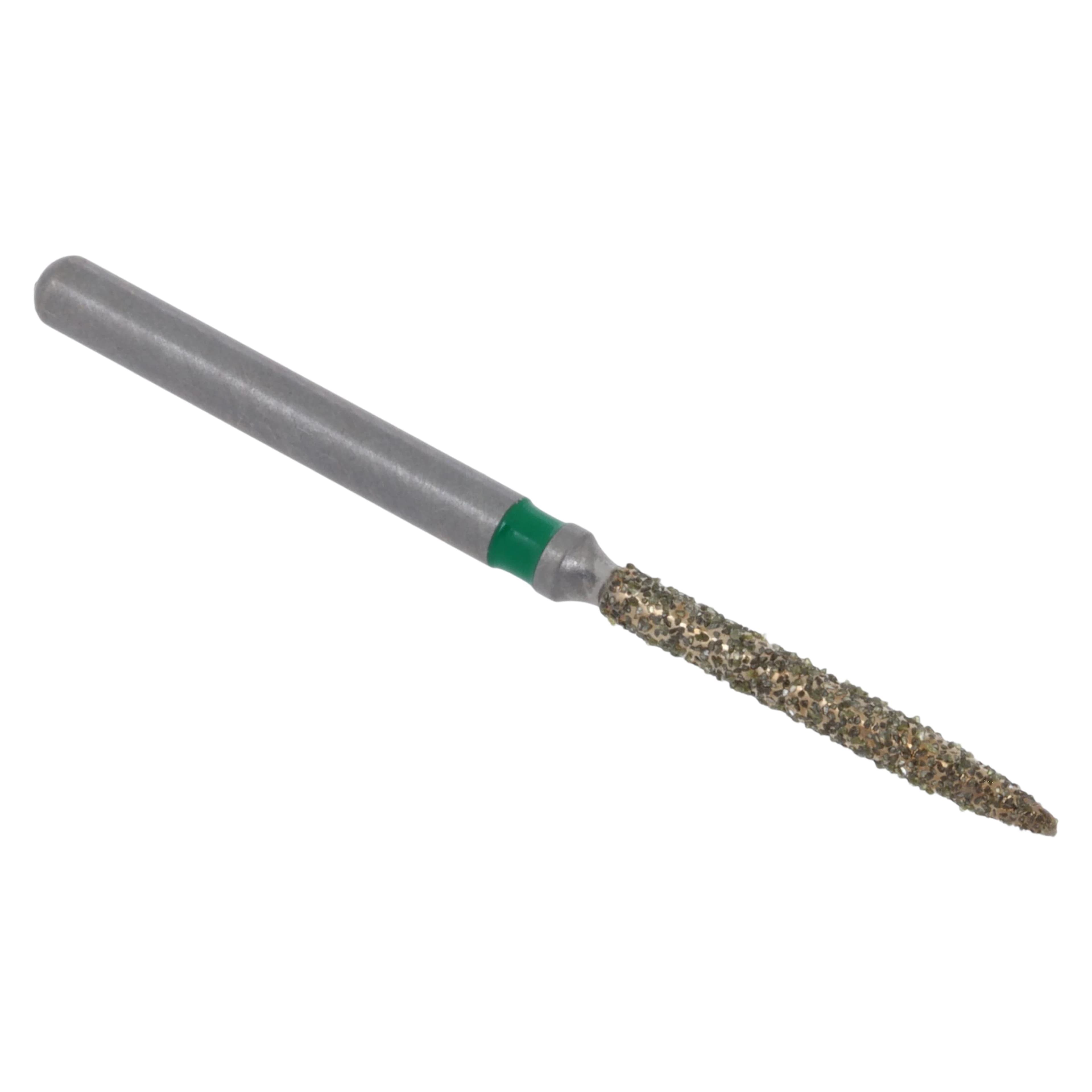 Meisinger Single-Use Sterile Diamond Burs, FG, Flame, #1512.10C, 1.2 mm, Coarse, Green, 25/Pk thumbnail 3