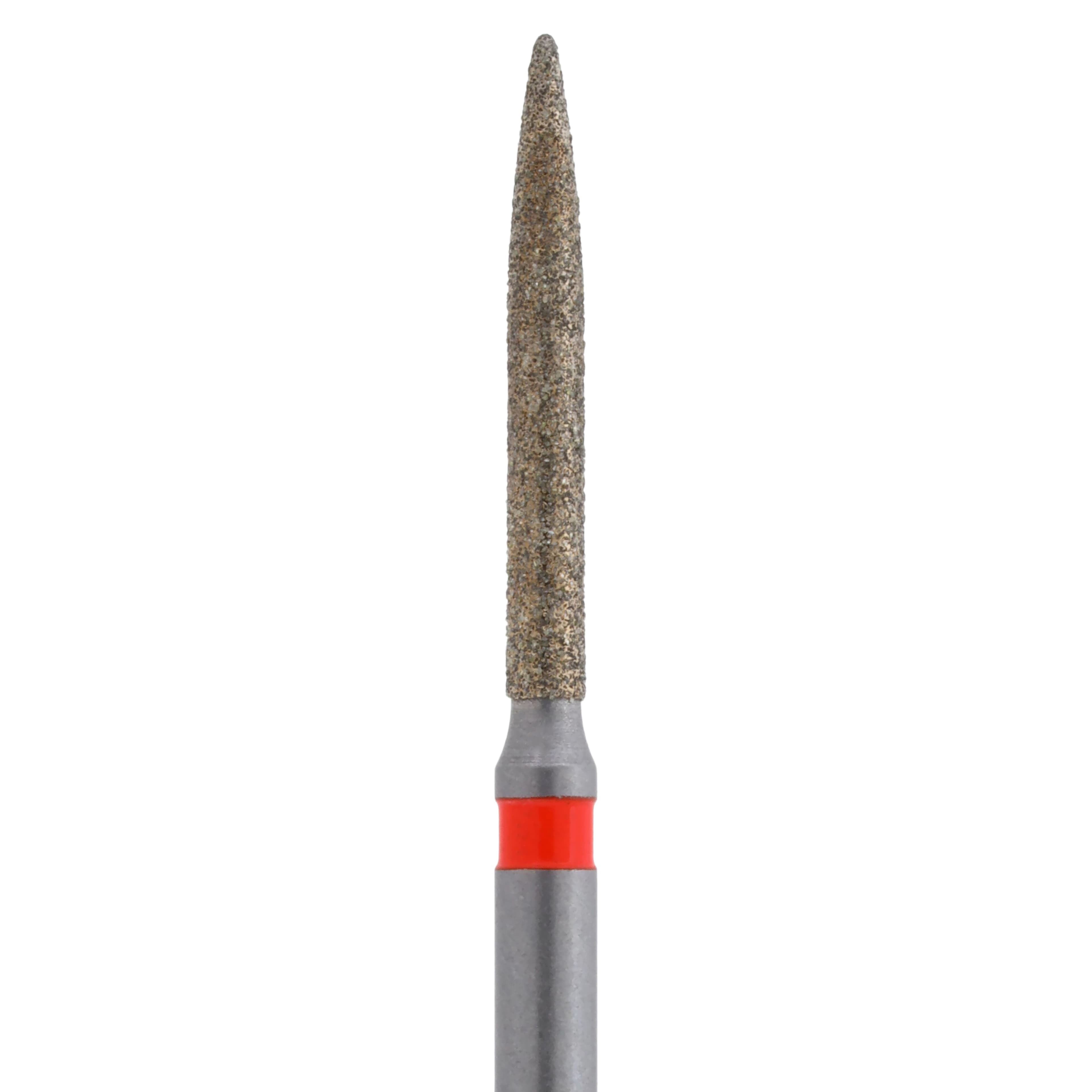 Meisinger Single-Use Sterile Diamond Bur, FG, Flame, #1512.10F, 1.2 mm, Fine, Red, 25/Pk thumbnail 2