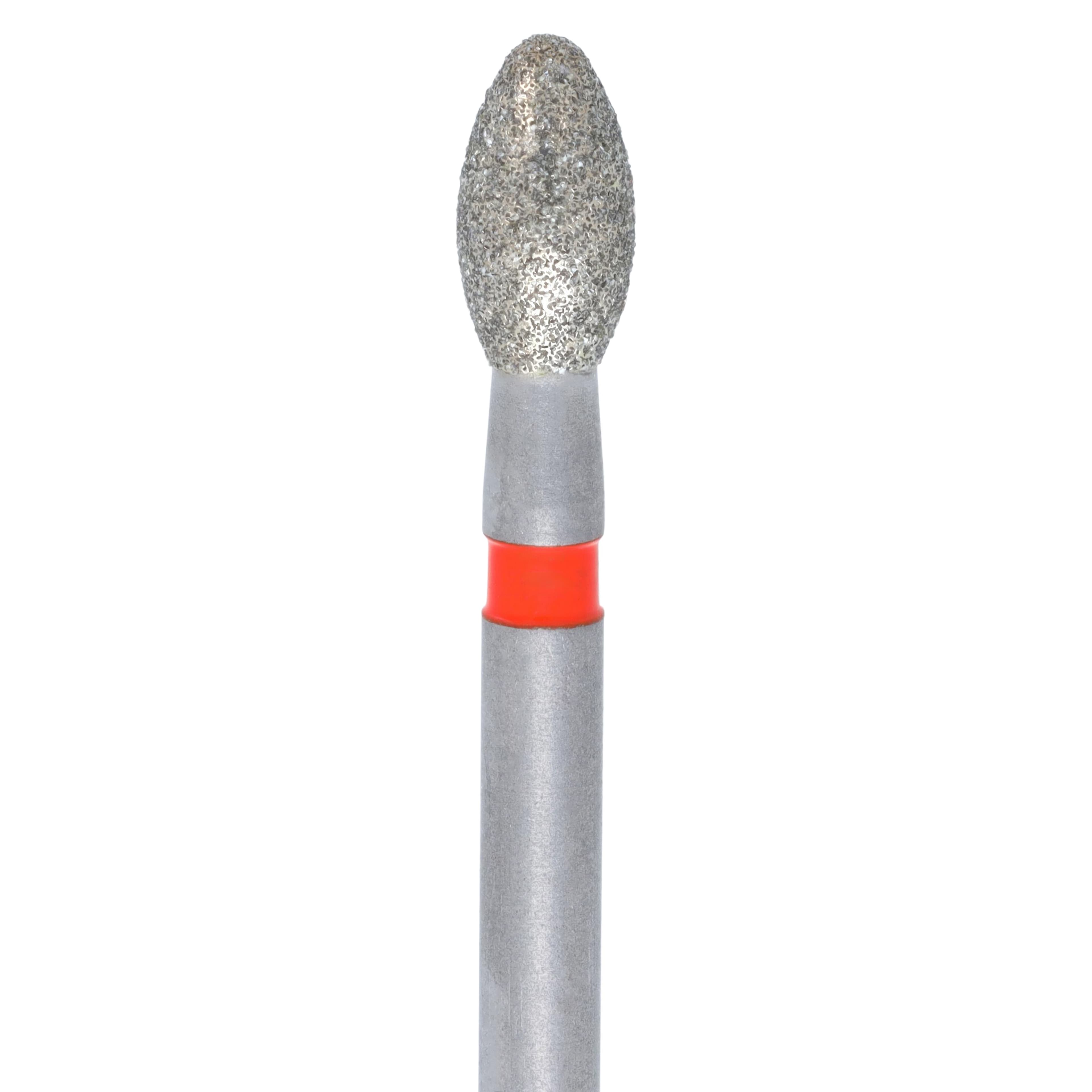 Meisinger Single-Use Sterile Diamond Bur, Friction Grip, Egg/Football Shape, #1900F, 2.3 mm Head Diameter, Fine Grit, Red Ring, 25/Pk thumbnail 2