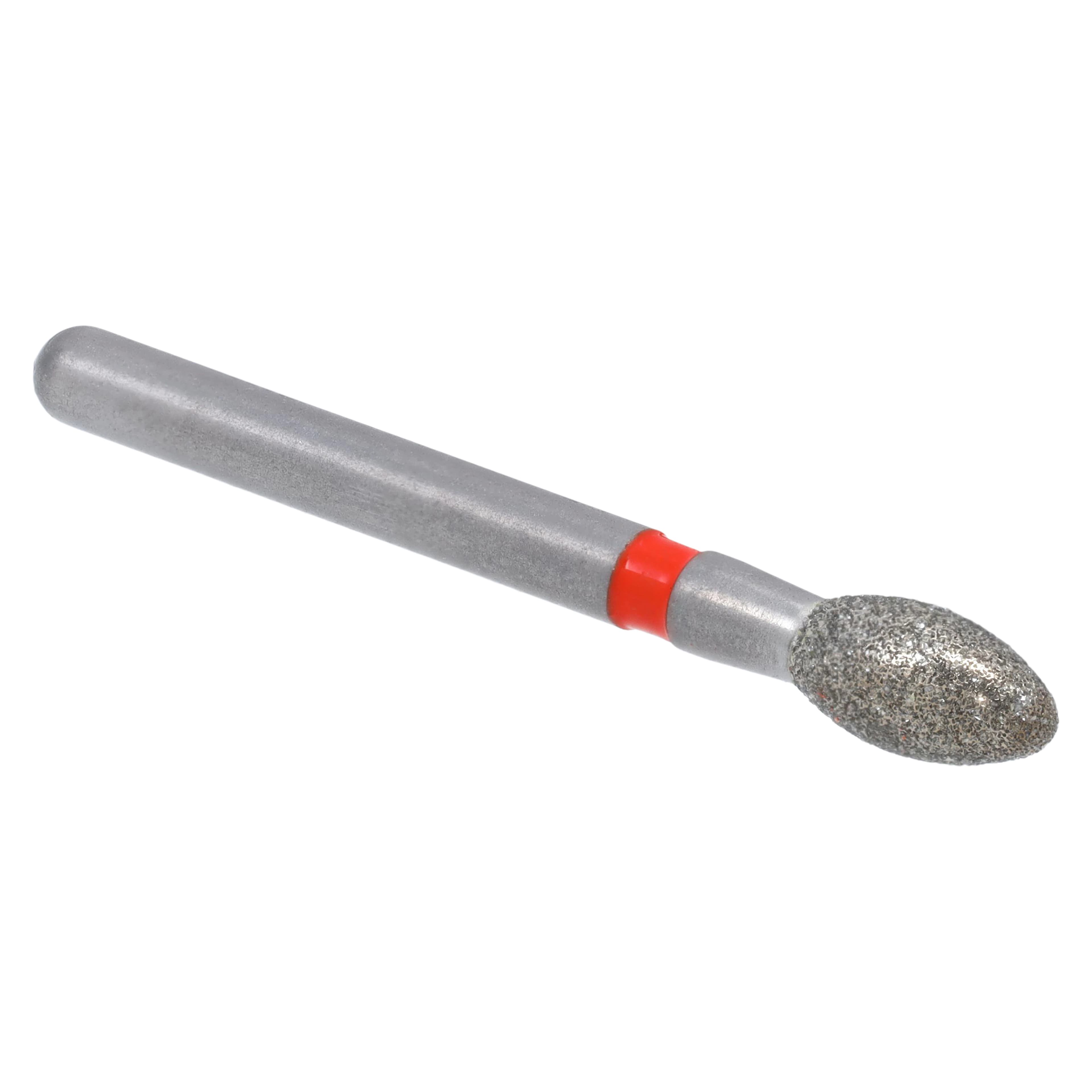 Meisinger Single-Use Sterile Diamond Bur, Friction Grip, Egg/Football Shape, #1900F, 2.3 mm Head Diameter, Fine Grit, Red Ring, 25/Pk thumbnail 3