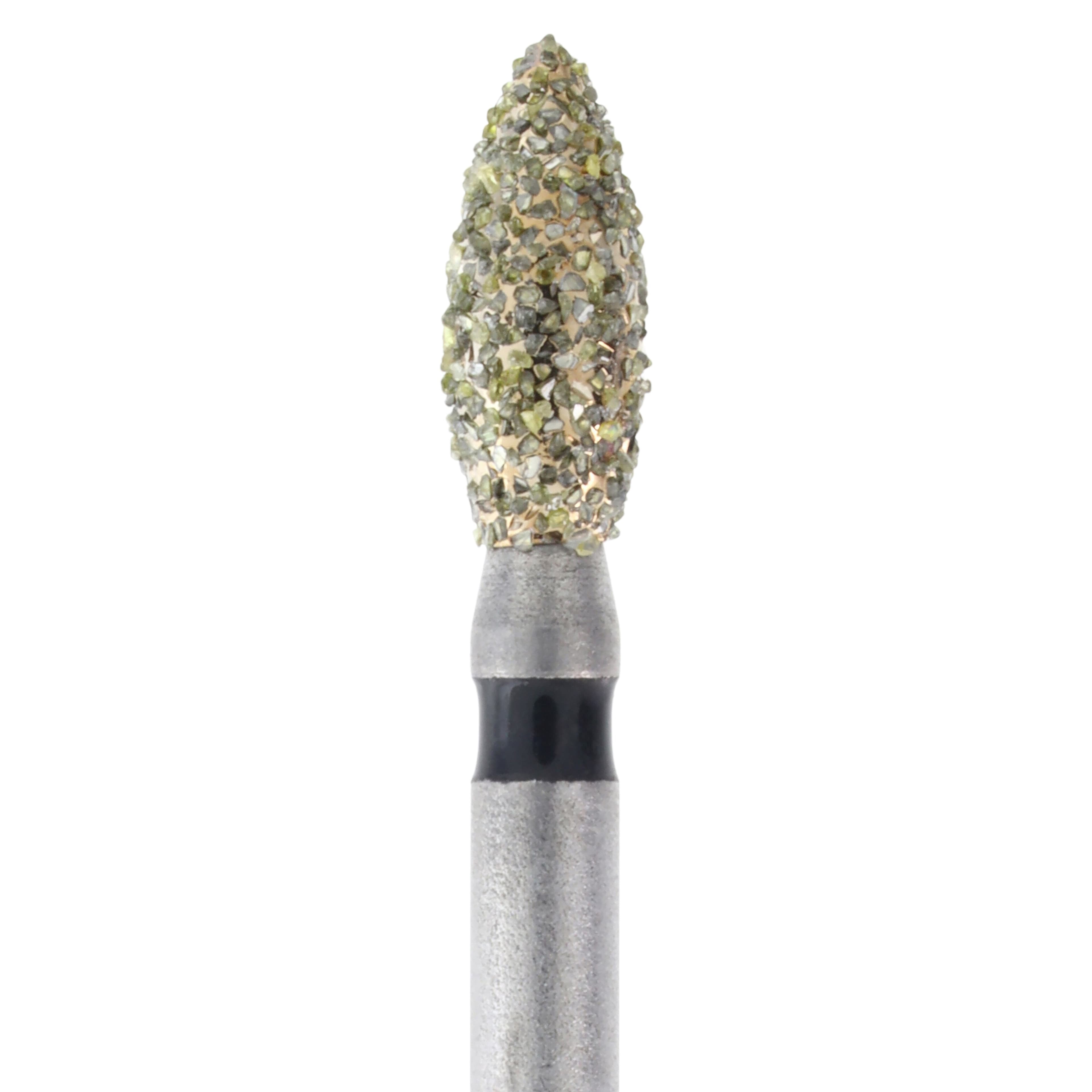 Meisinger Single-Use Sterile Diamond Burs, FG, Pointed Football, #1923C, 2.3 mm, Coarse, Green, 25/Pk thumbnail 2