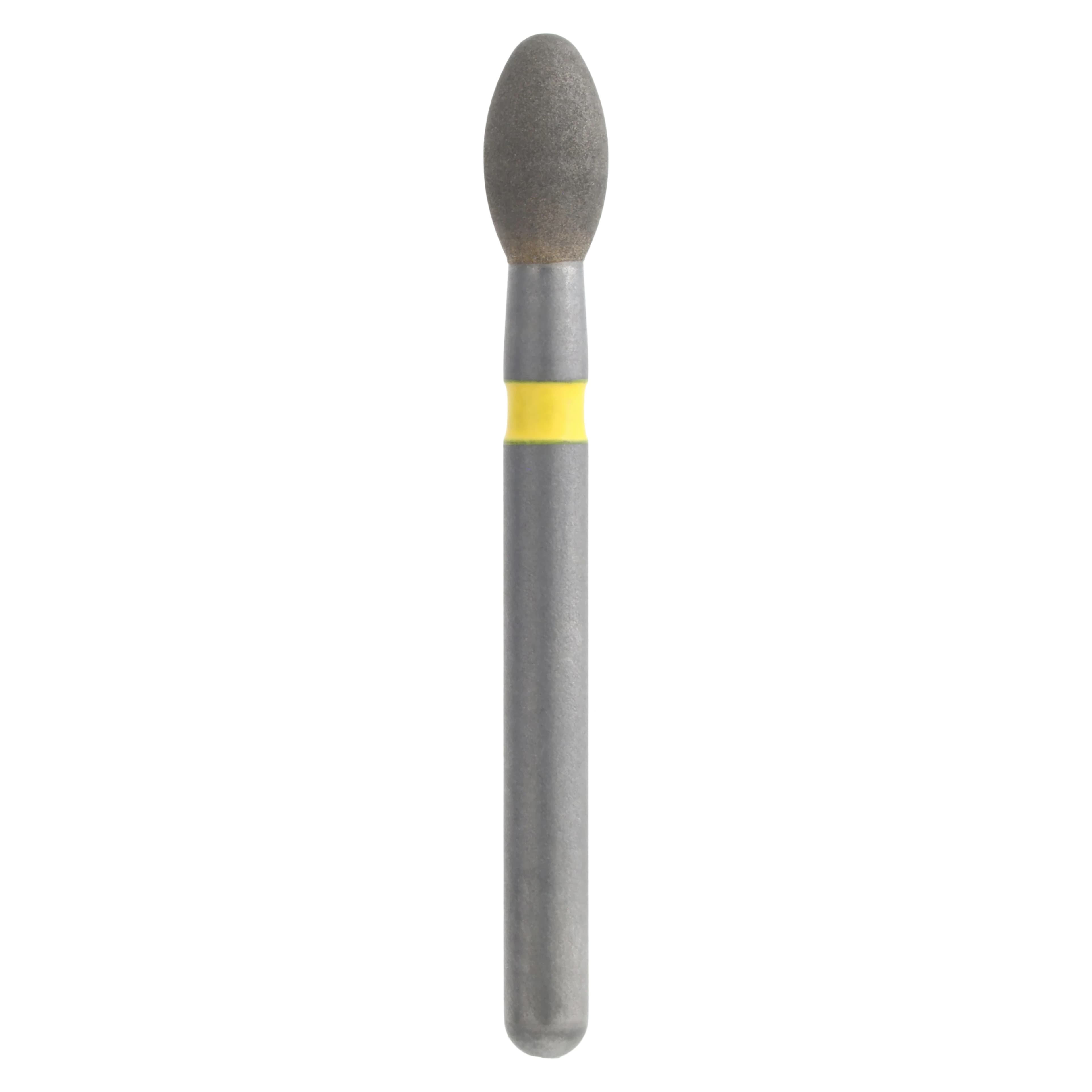 Meisinger Single-Use Sterile Diamond Bur, FG, Football (Egg) Shape, #3900VF, 2.3 mm Head Diameter, Extra Fine Grit, Yellow Band, 25/Pk - Meisinger Single-Use Sterile Diamond Burs, FG, Football, # 3900VF, 2.3 mm, Very Fine, Yellow, 25/Pk, 3900VF - Image 1