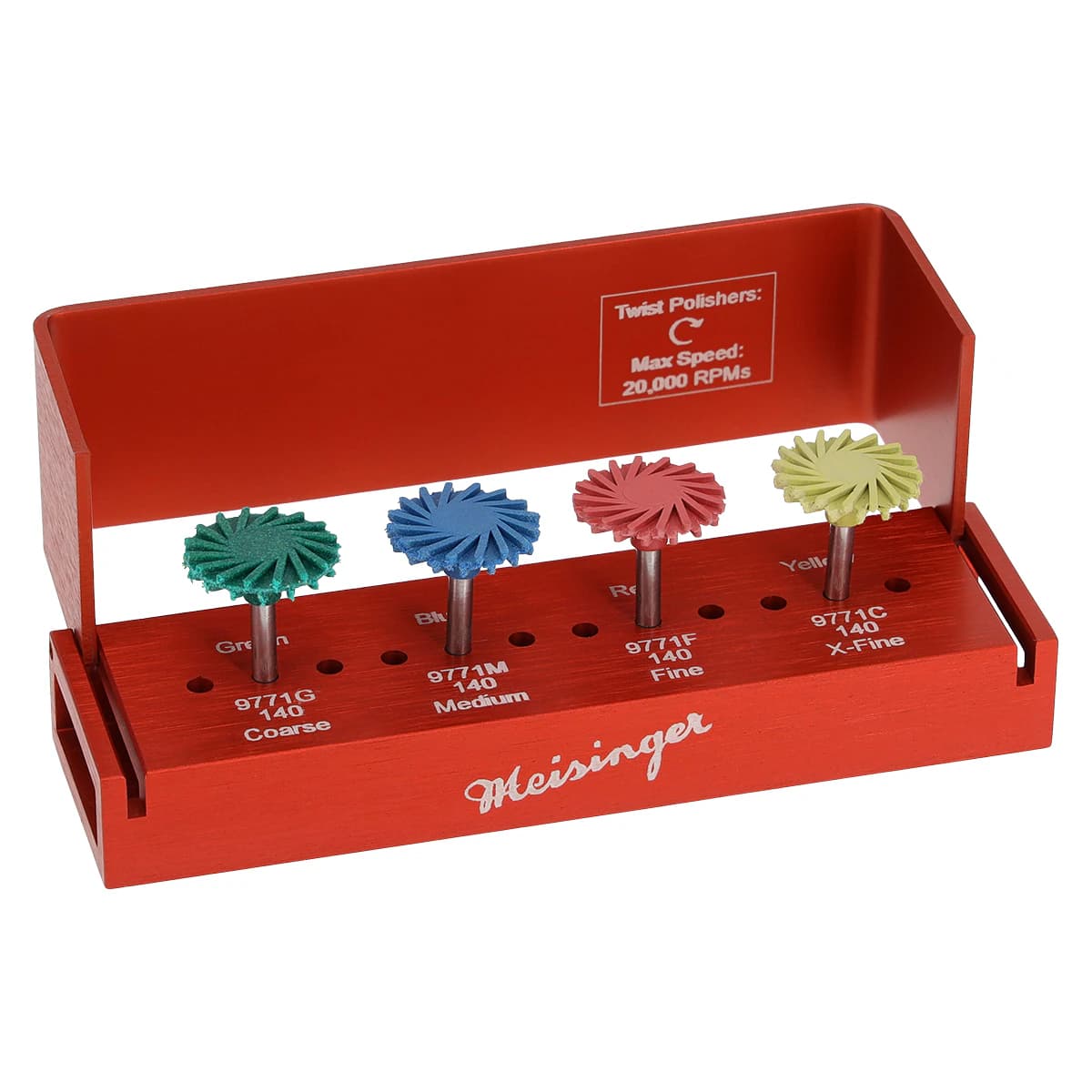 Meisinger LUSTER Intraoral Twist Porcelain Polishing Kit, RA, 4 Polishers + Holder, LUS06 thumbnail 4