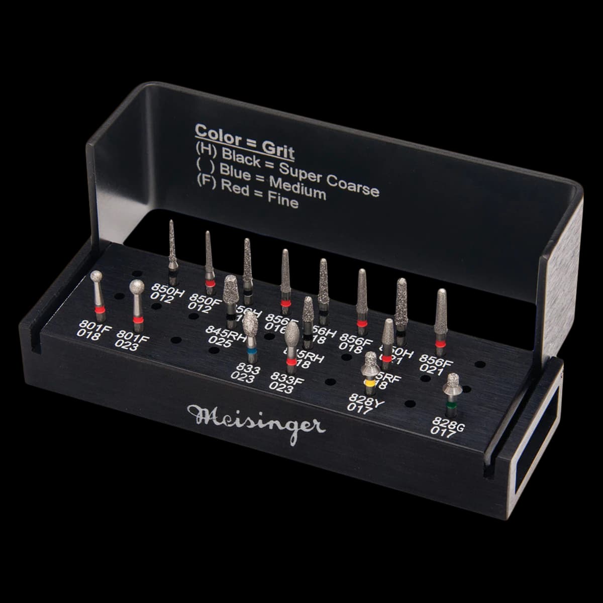 Meisinger CERECdoctors.com Crown Prep Kit SC02, 21 Diamond Burs with Anodized Bur Block - Scottsdale Crown Prep Kit - Image 1