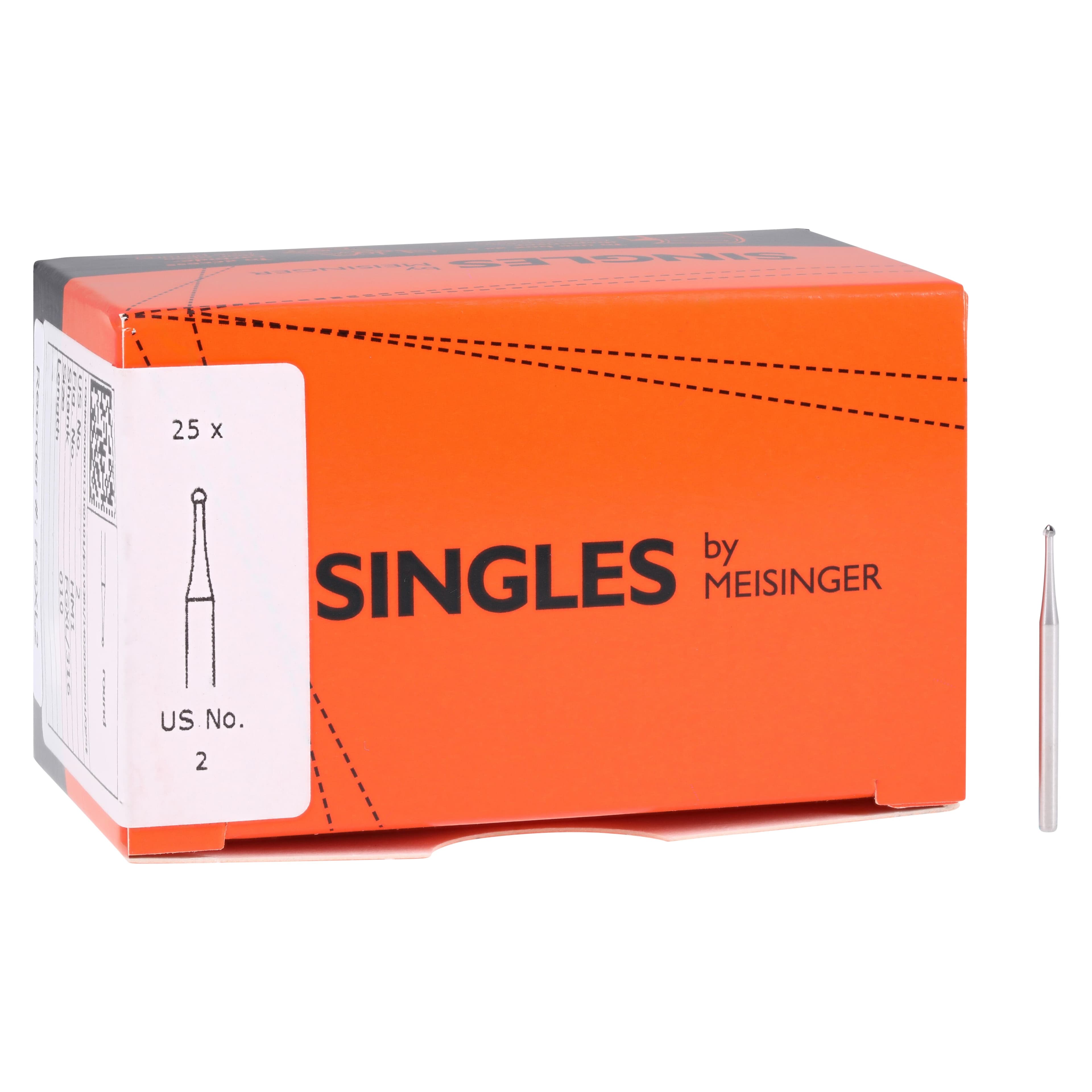 Meisinger FG Sterile-Packed Carbide Bur, #2XL (Extra Long/Surgical, Round, 1.0 mm Head, Friction Grip, 25/Pk, HM1-010 SU) thumbnail 3