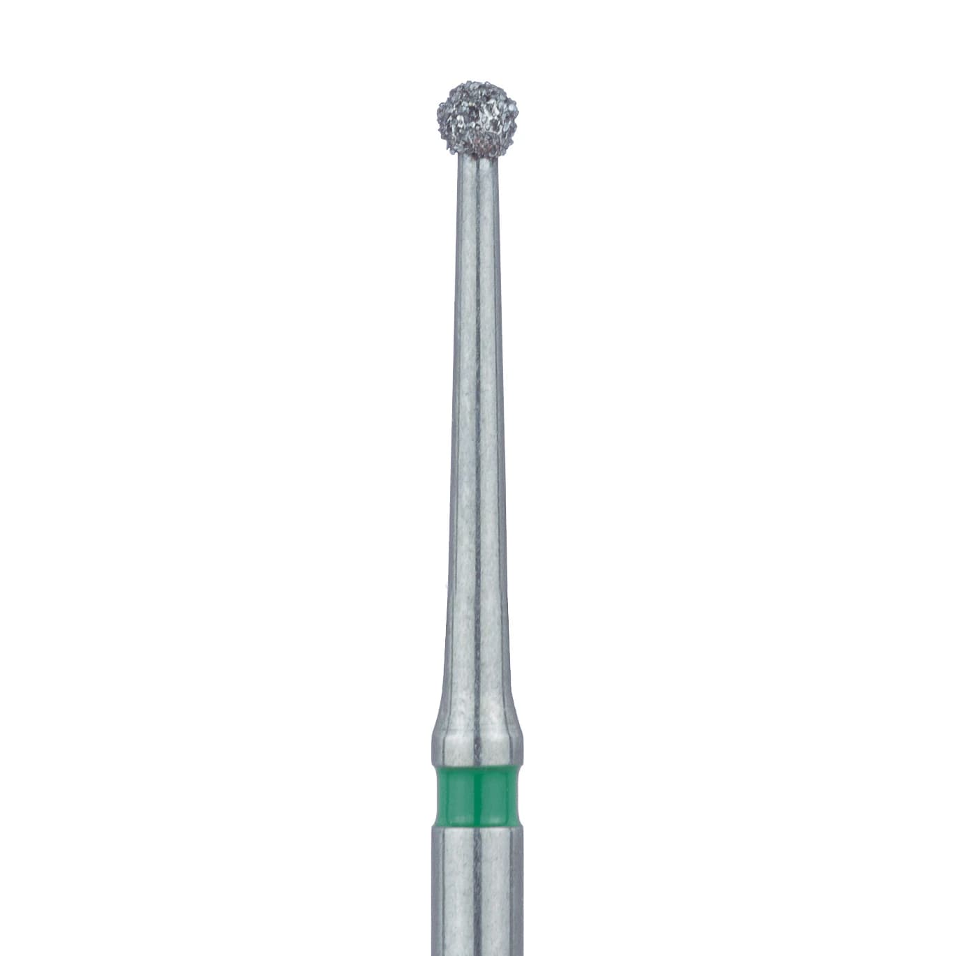 Meisinger 801LG-014-FG Coarse Diamond Bur, Long Round, Friction Grip, 1.4mm, Green Ring, 5/Pk - Meisinger Diamonds 801LG-014-FG Coarse 5/Pk - Image 1