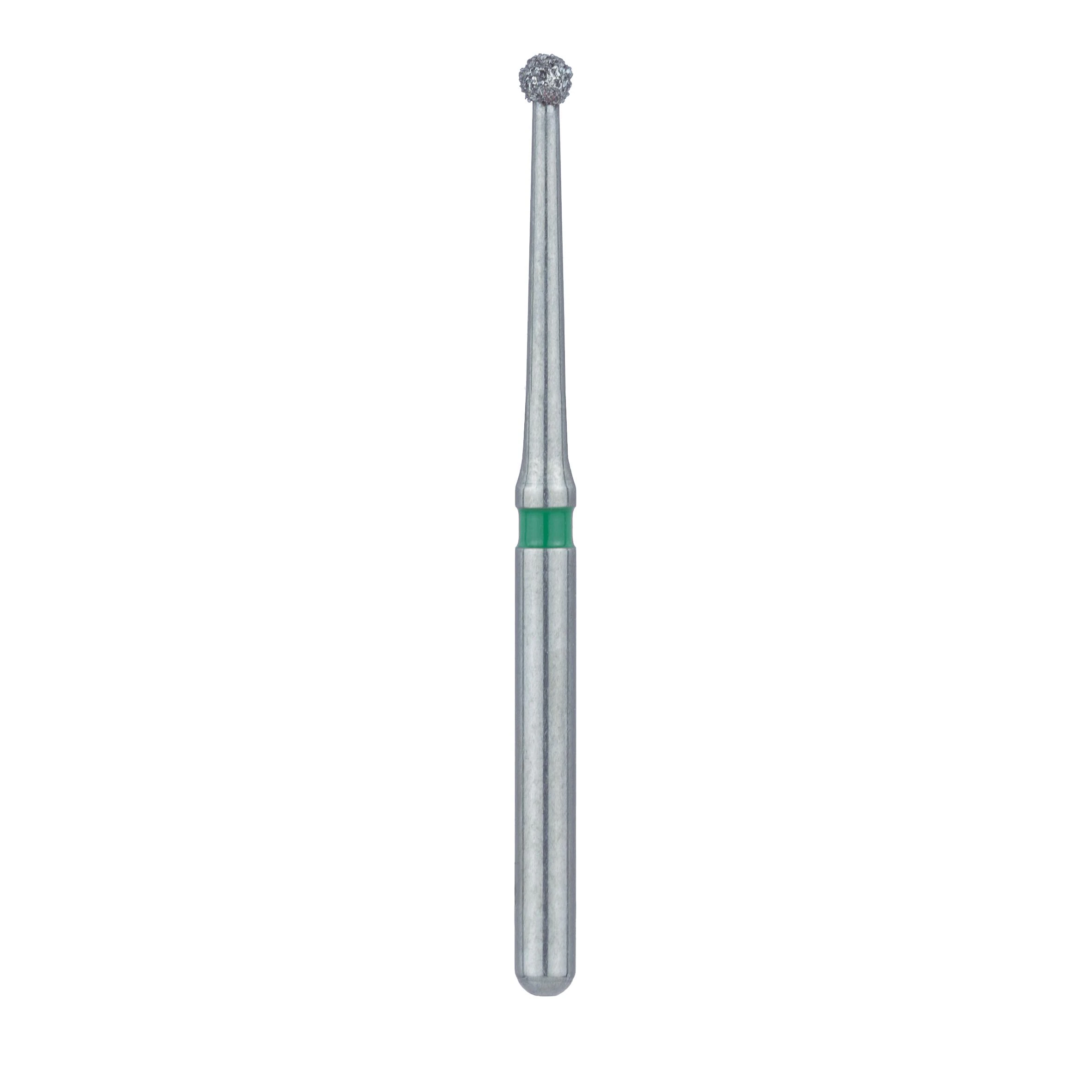 Meisinger 801LG-014-FG Coarse Diamond Bur, Long Round, Friction Grip, 1.4mm, Green Ring, 5/Pk thumbnail 2
