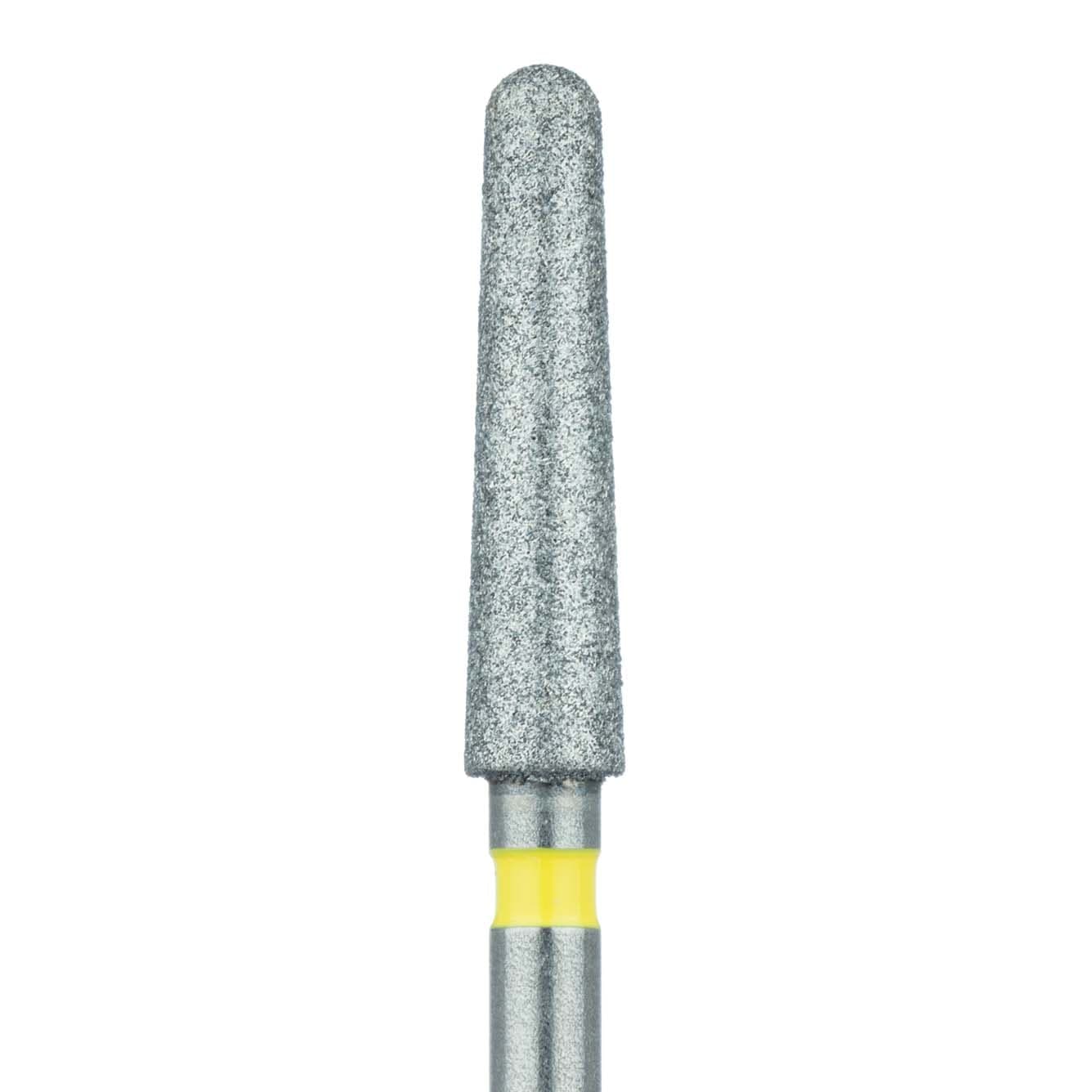 Meisinger 852Z2-024-FG Zirconia Diamond Bur, Round End Taper, Extra Fine Grit (Yellow), 2.4 mm Head Diameter, 10 mm Head Length, Friction Grip, 5/Pack - Diamond Burs for Zirconium Oxide – FG, Round End Taper, 5/Pkg - Extra Fine Grit, Yellow, # 852, 2.4 mm Head Diameter, 10 mm Head Length - Image 1