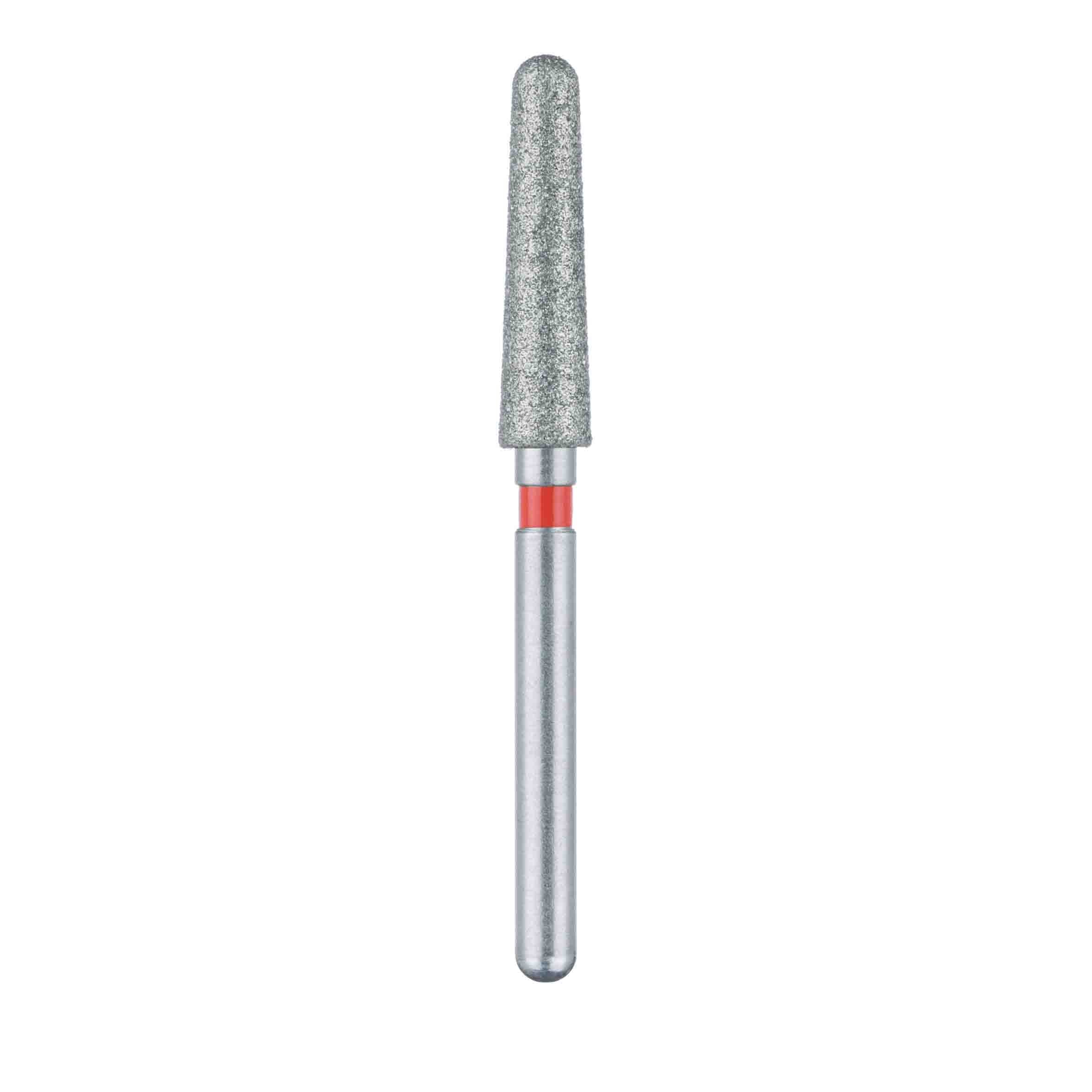 Meisinger 852Z3-024-FG Diamond Bur for Zirconium Oxide, Round End Taper, Fine Grit, Red Ring, 2.4 mm Head Diameter, 10 mm Head Length, Friction Grip, 5/Pack thumbnail 2