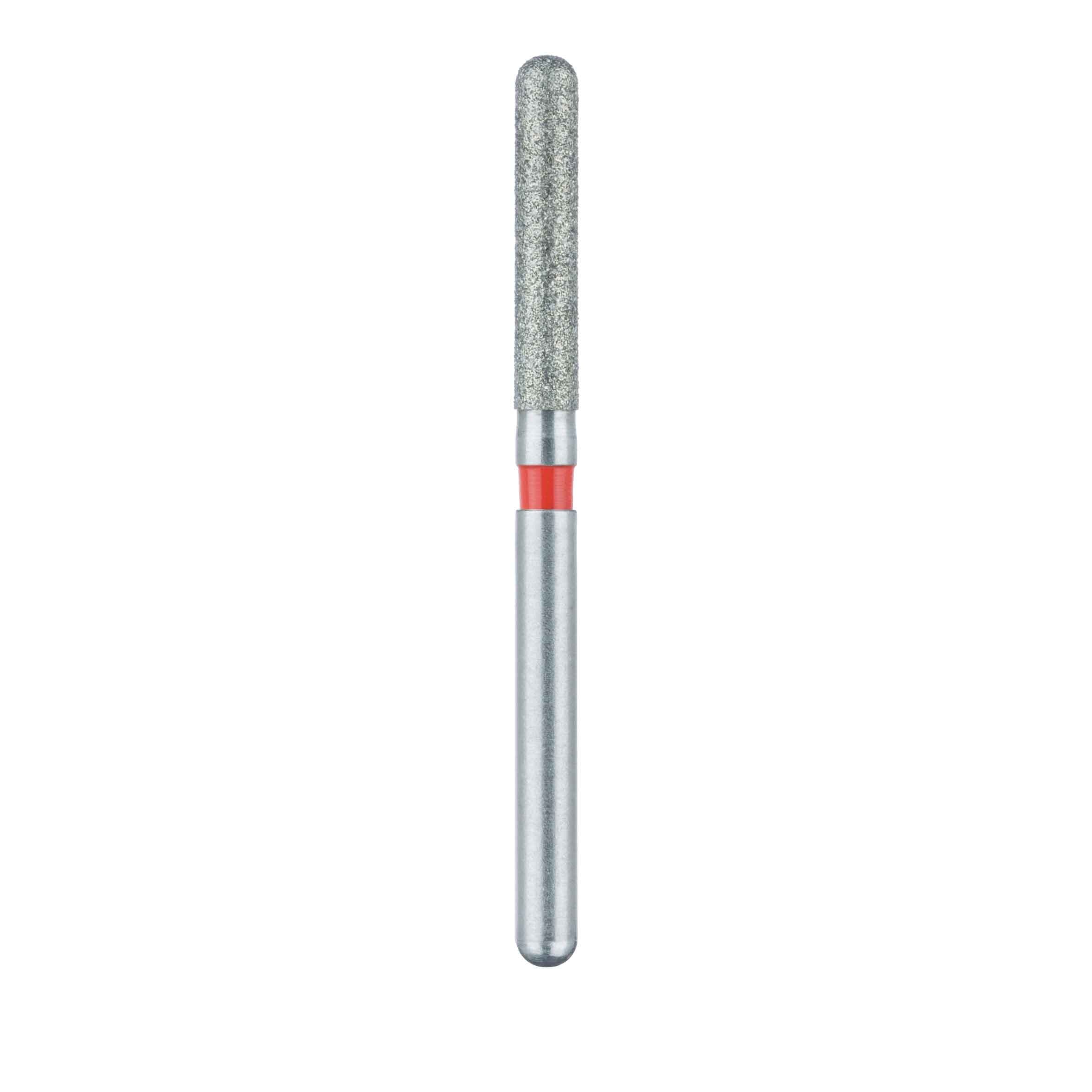 Meisinger Zirconia Diamond Bur, FG, Round End Cylinder, #881Z3-017, Fine Grit, Red Ring, 1.7 mm Head Diameter, 9.5 mm Head Length, 5/Pack thumbnail 2