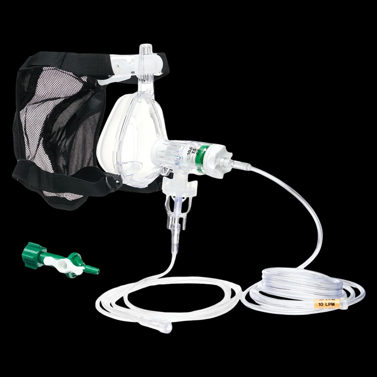 Pulmodyne GO-PAP Emergency CPAP System with BiTrac ED Mask, Large, Nebulizer Connection, 10/Case - GO-PAP w/BiTrac Mask Lrg Neb - Image 1