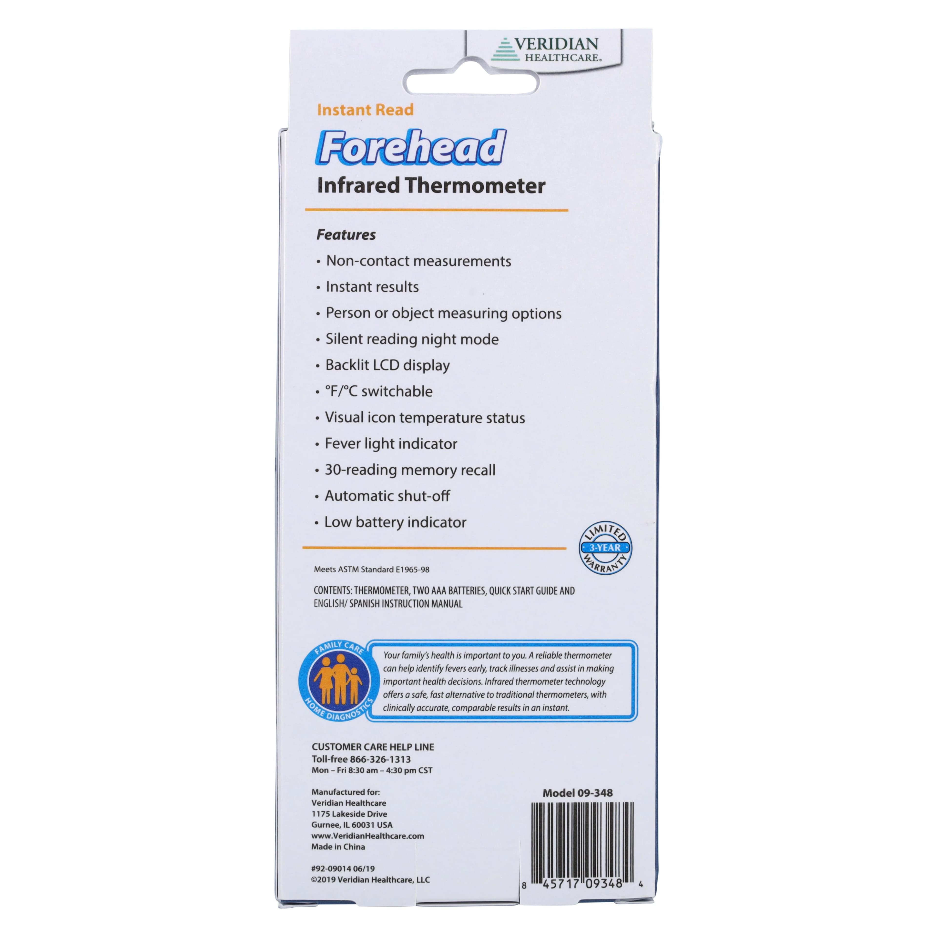 Veridian Healthcare Infrared Touch-Free Thermometer, Reusable, Each thumbnail 6