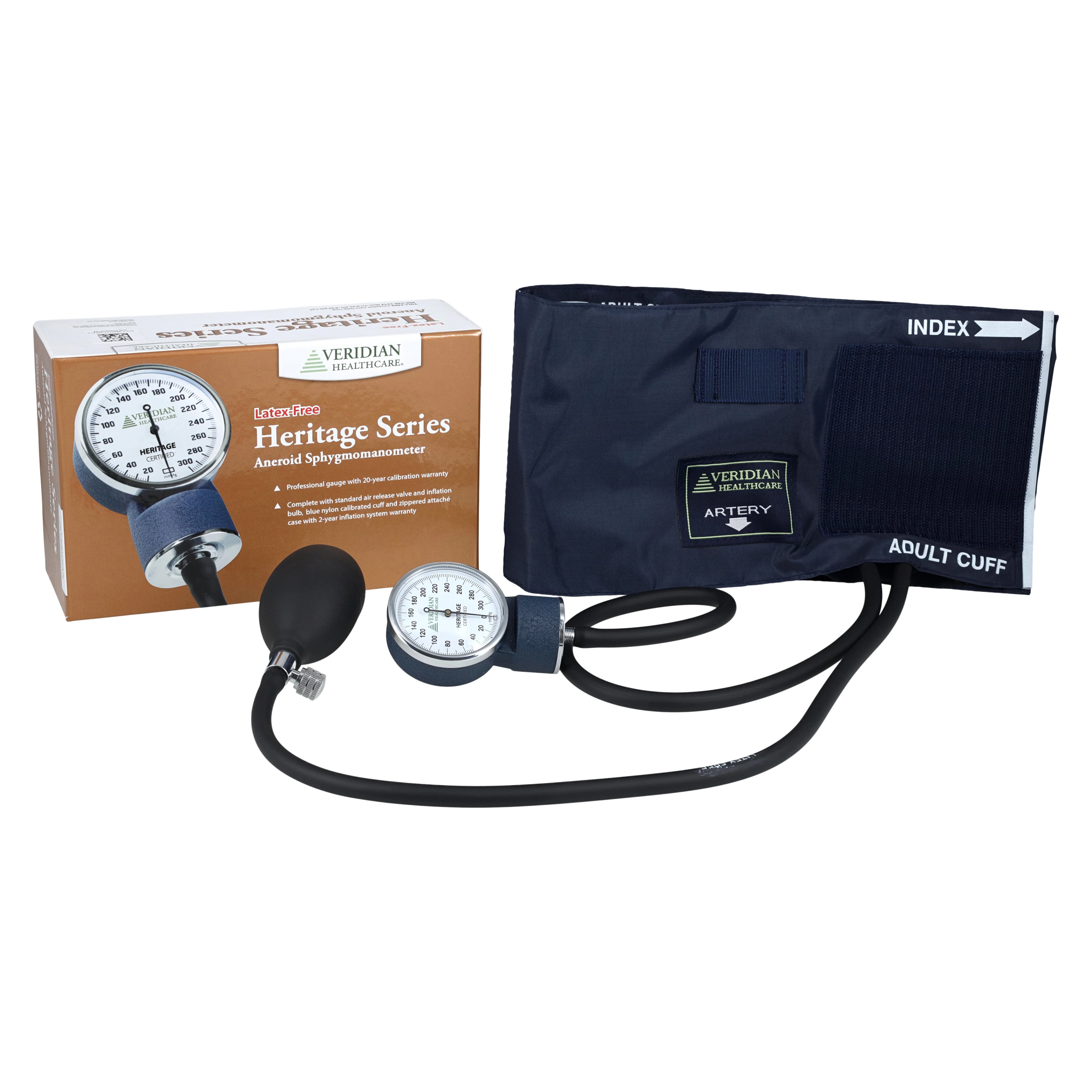 Veridian Healthcare Adult Blood Pressure Cuff, Blue, Latex-Free, Each - Blood Pressure Cuff Adult Blue - Image 1