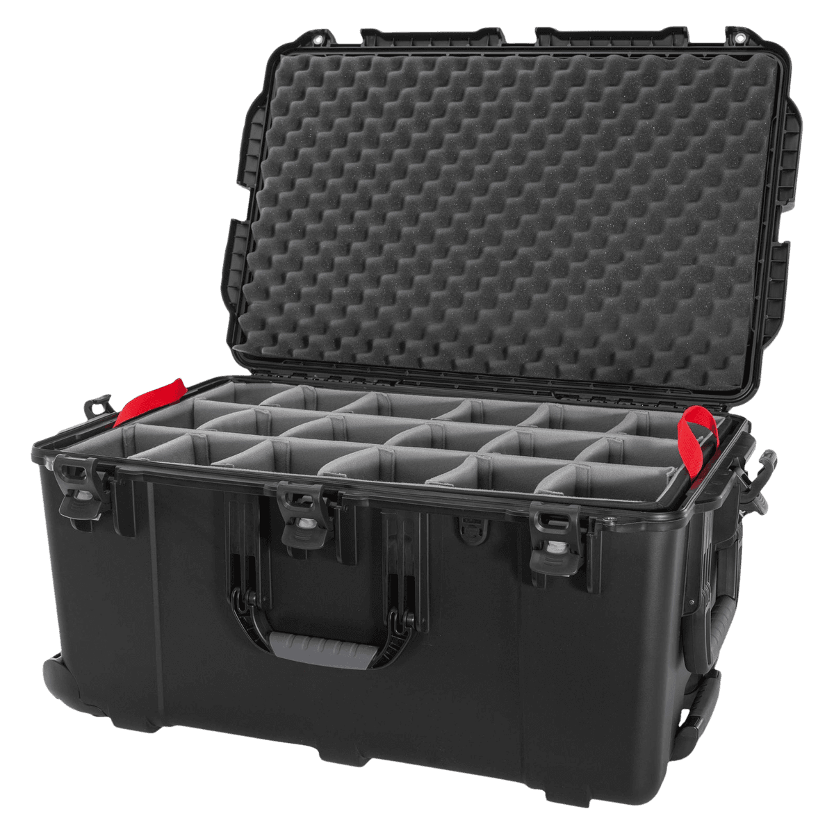 Nanuk 965 Hard Case with Padded Divider, Black, 25 x 24.7 x 13.6 in, Carry Handle - 965 Case w/pad dvdr Blk - Image 1