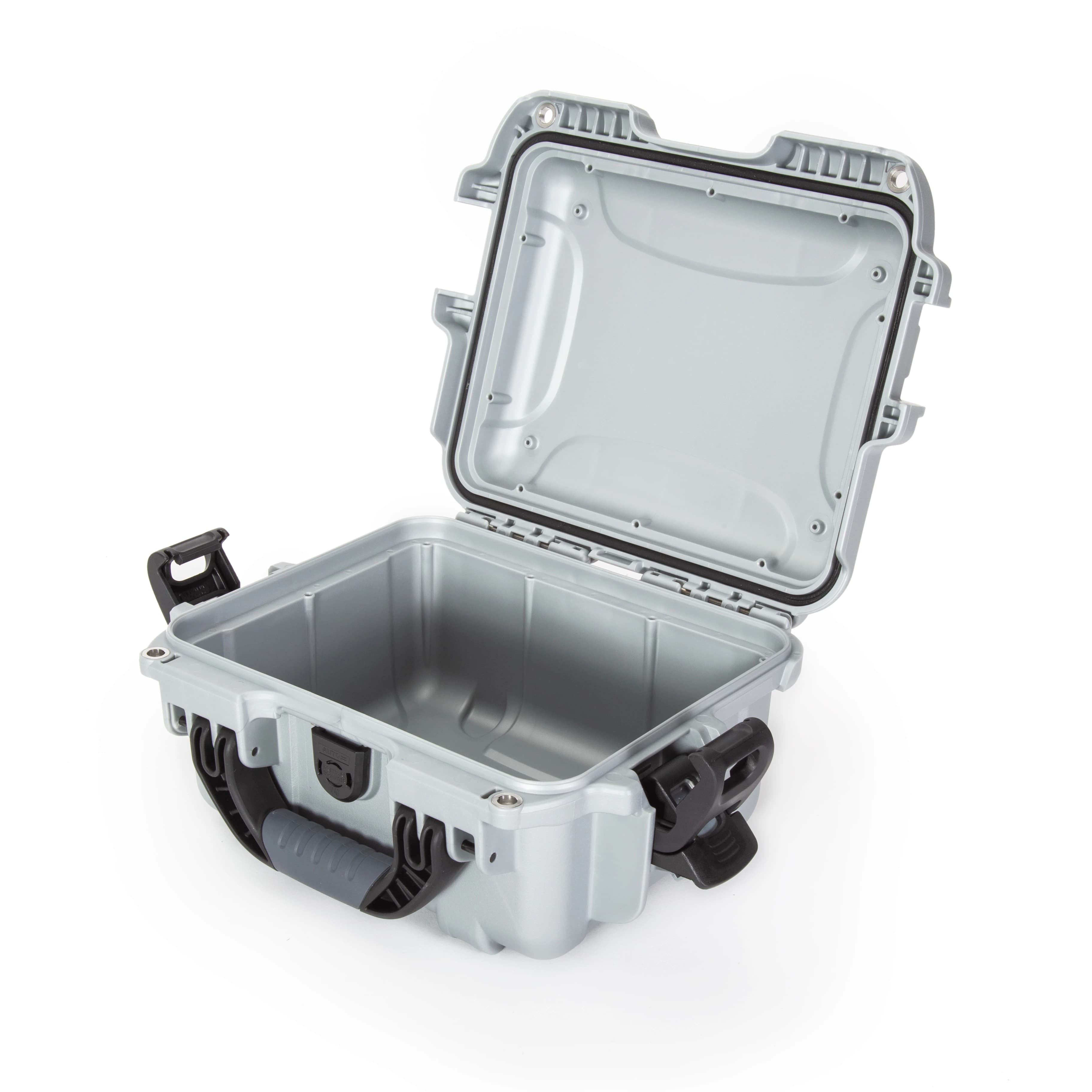Nanuk 905 Waterproof Case, Silver, 12.5 x 10.1 x 6 in, PowerClaw Latching System, Soft Grip/Ergonomic Handle - Nanuk 905 Silver - Image 1