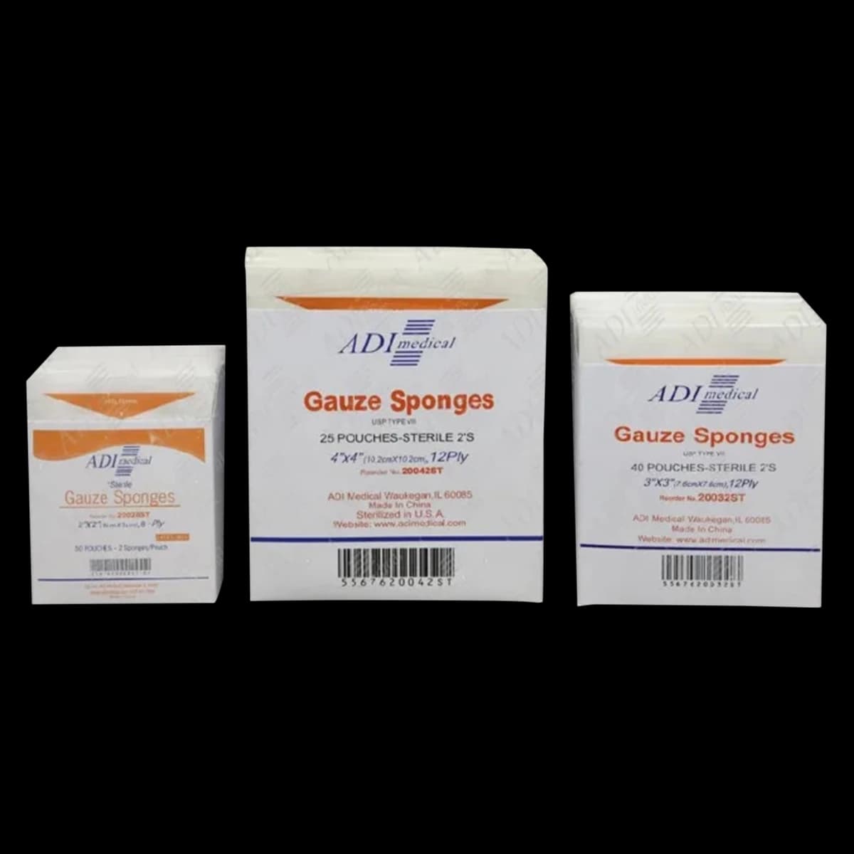ADI Medical Sterile Woven Gauze Sponge, 2x2 inch, 8 Ply, 100% Cotton - Gauze Sponge Woven ST 8Ply - Image 1