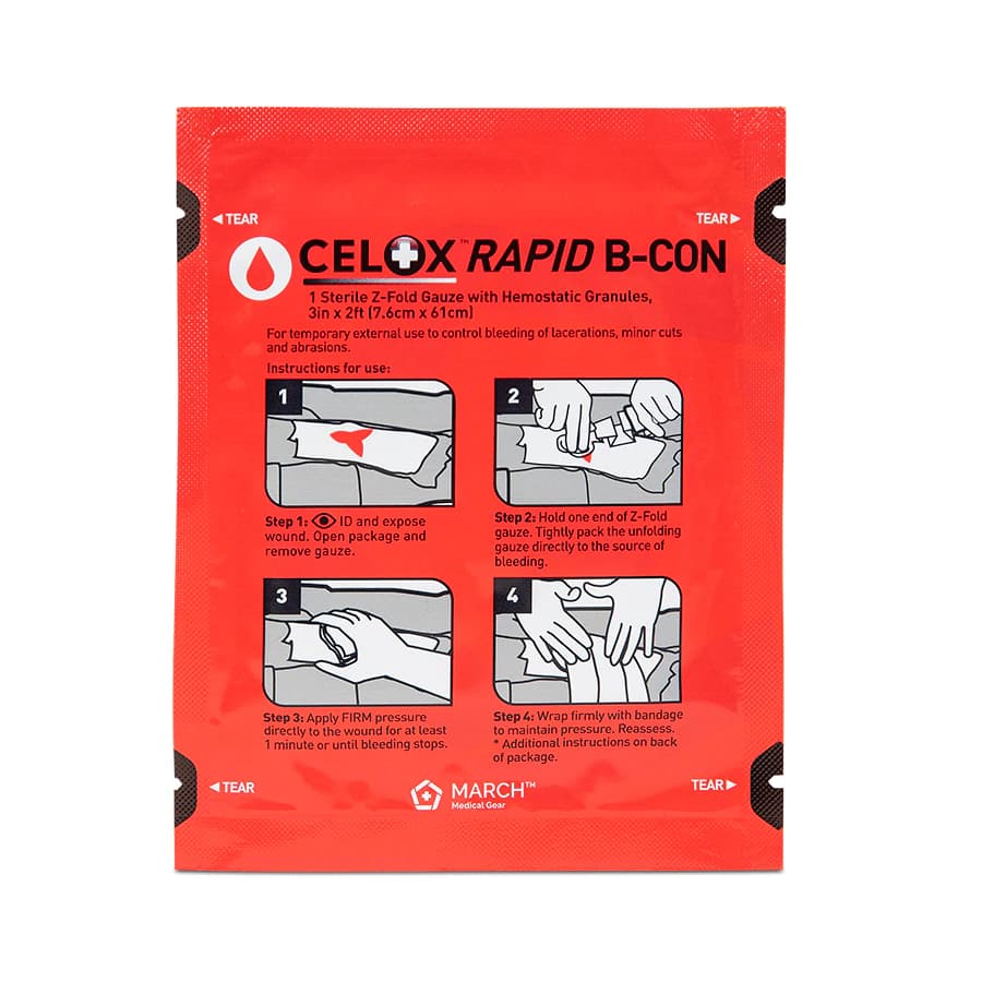 Celox Rapid B-CON Hemostatic Gauze, 1 Each - Celox Rapid B-CON - Image 1