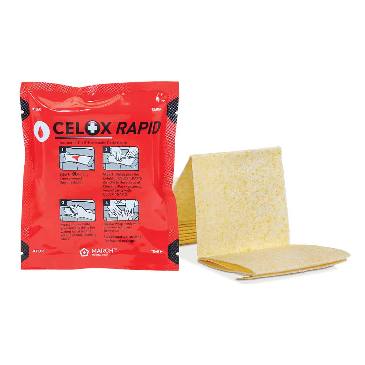 Celox Rapid Hemostatic Gauze, 1 Each - Celox Rapid - Image 1