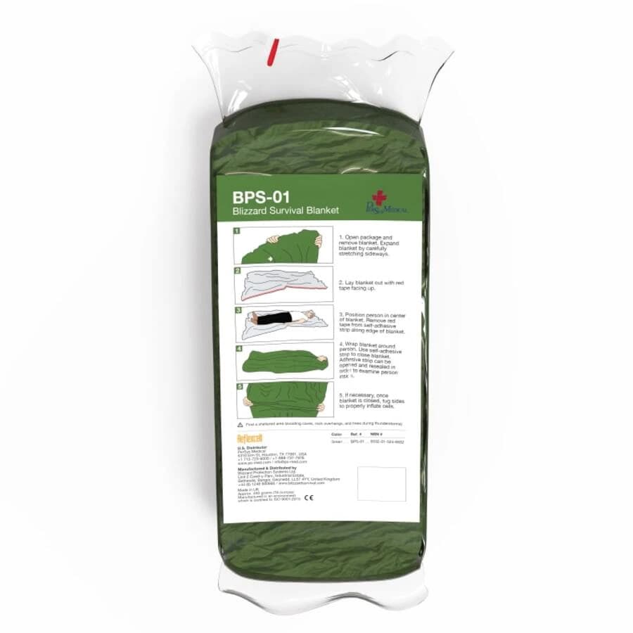 Blizzard 3 Trauma Blanket, Large, Green (Safeguard) - Blizzard 3 Trauma Blanket - Image 1