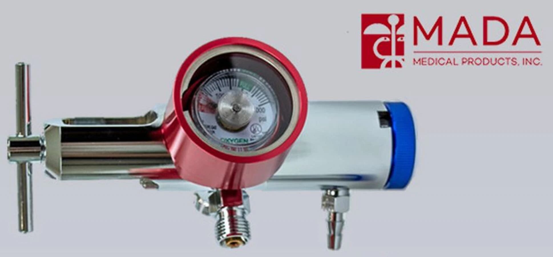 Mada Medical Products Oxygen Regulator, 0-25 LPM, Brass/Chrome - Oxygen Regulator 0-25lpm - Image 1