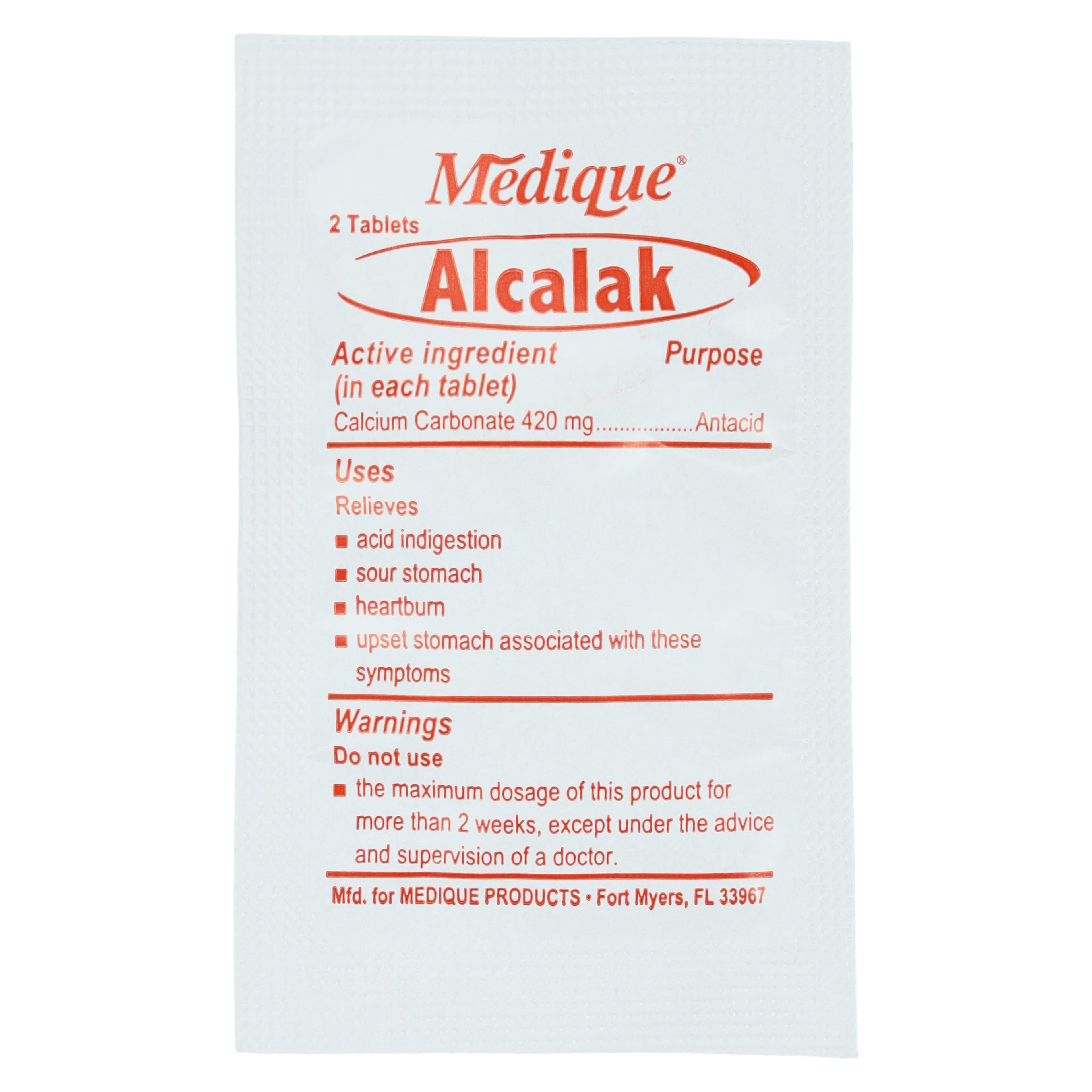 Alcalak Antacid Tablets, 250 Tablets per Box, 2 Boxes per Case (Medique Products) thumbnail 2