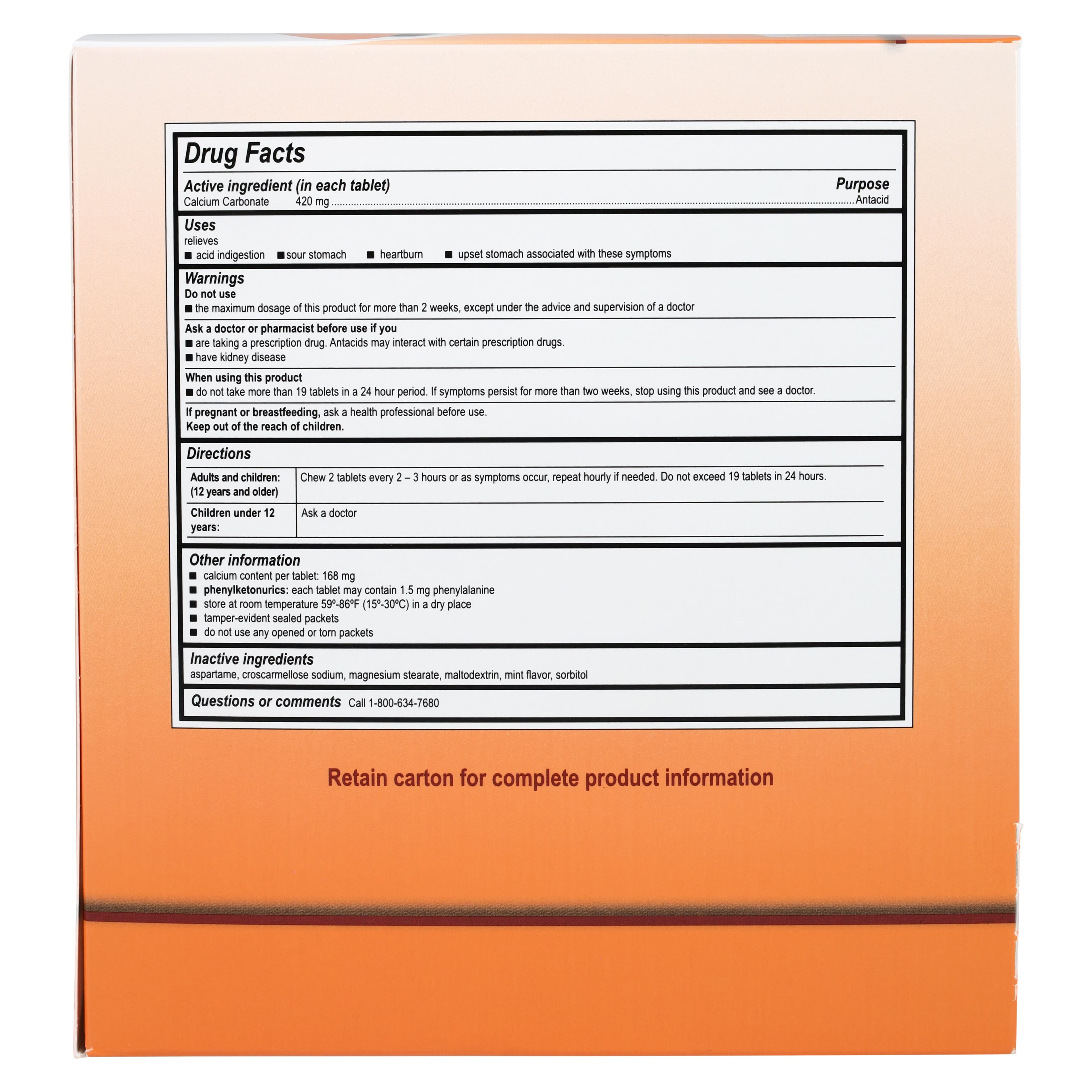 Alcalak Antacid Tablets, 250 Tablets per Box, 2 Boxes per Case (Medique Products) thumbnail 4