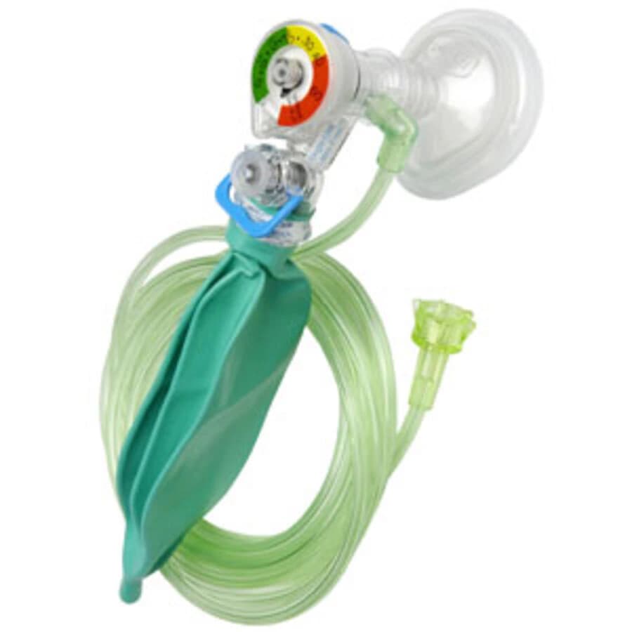 Mercury Medical Hyperinflation System with Mask, Manometer, Pressure Relief Valve, 1/2 Liter, 10 ft Tubing, 20/Box - Hyperinflation W/Mask, Mano - Image 1