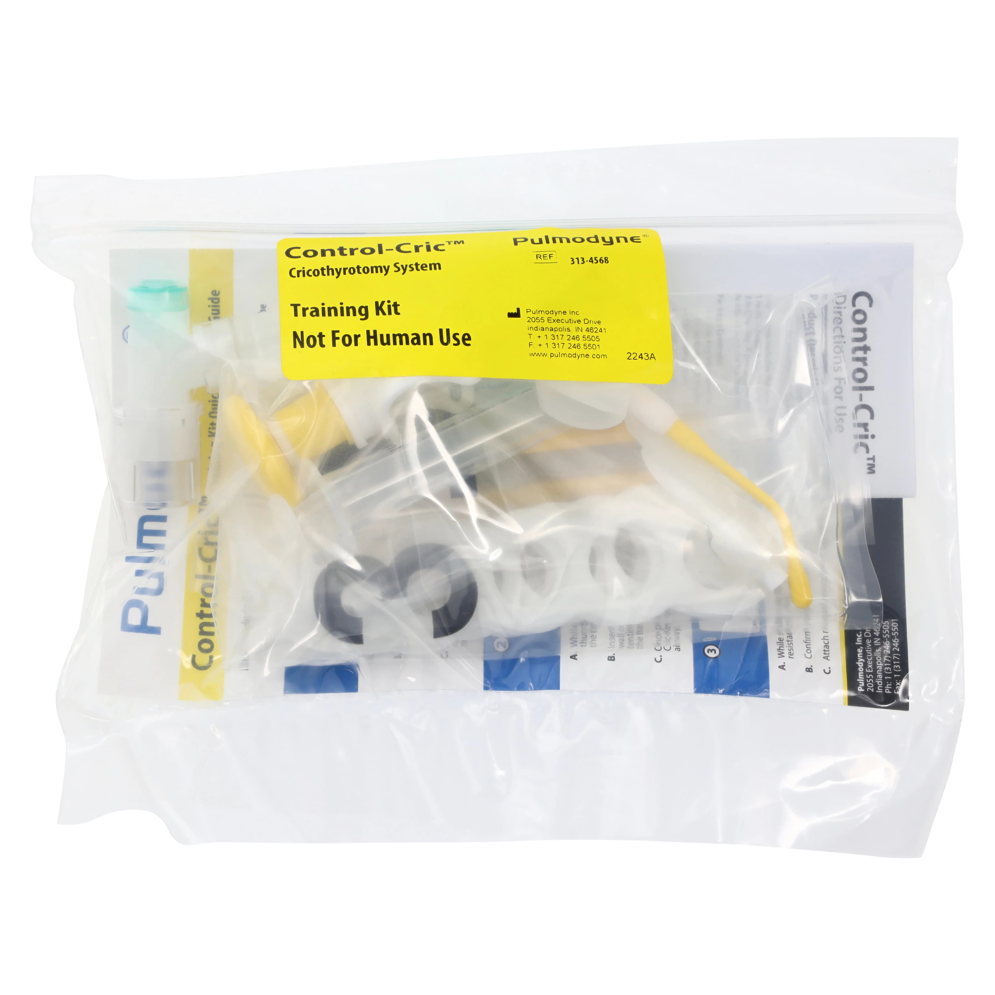 Pulmodyne Control-Cric Cricothyrotomy Training Kit with Cric-Knife, Cric-Key, Neck Strap, Syringe, BVM Wedge, and Extension Tubing, Non-Sterile, Each thumbnail 2