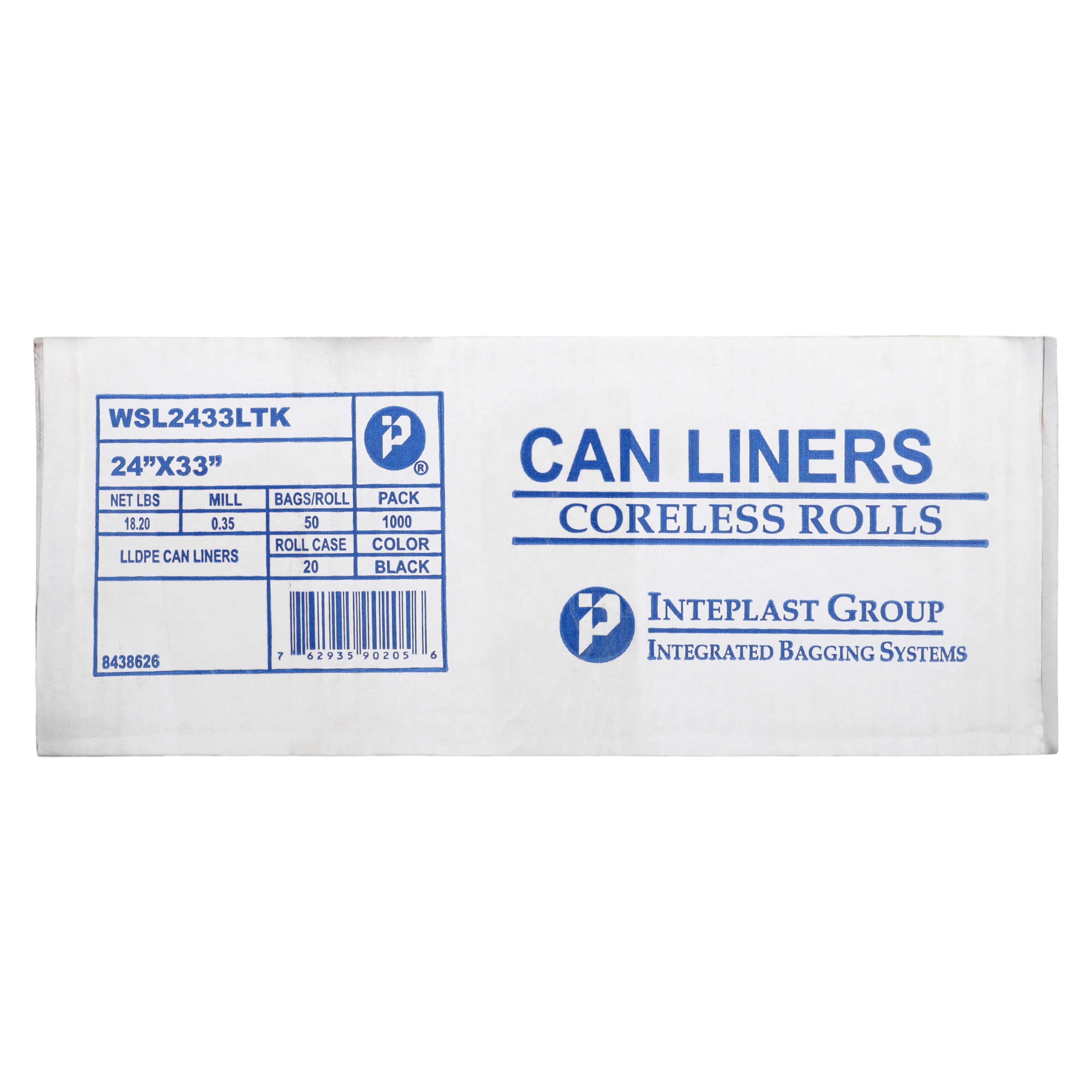 Inteplast Black LLDPE Trash Can Liner, 16 Gallon, 50 x 20, 50/Case thumbnail 2