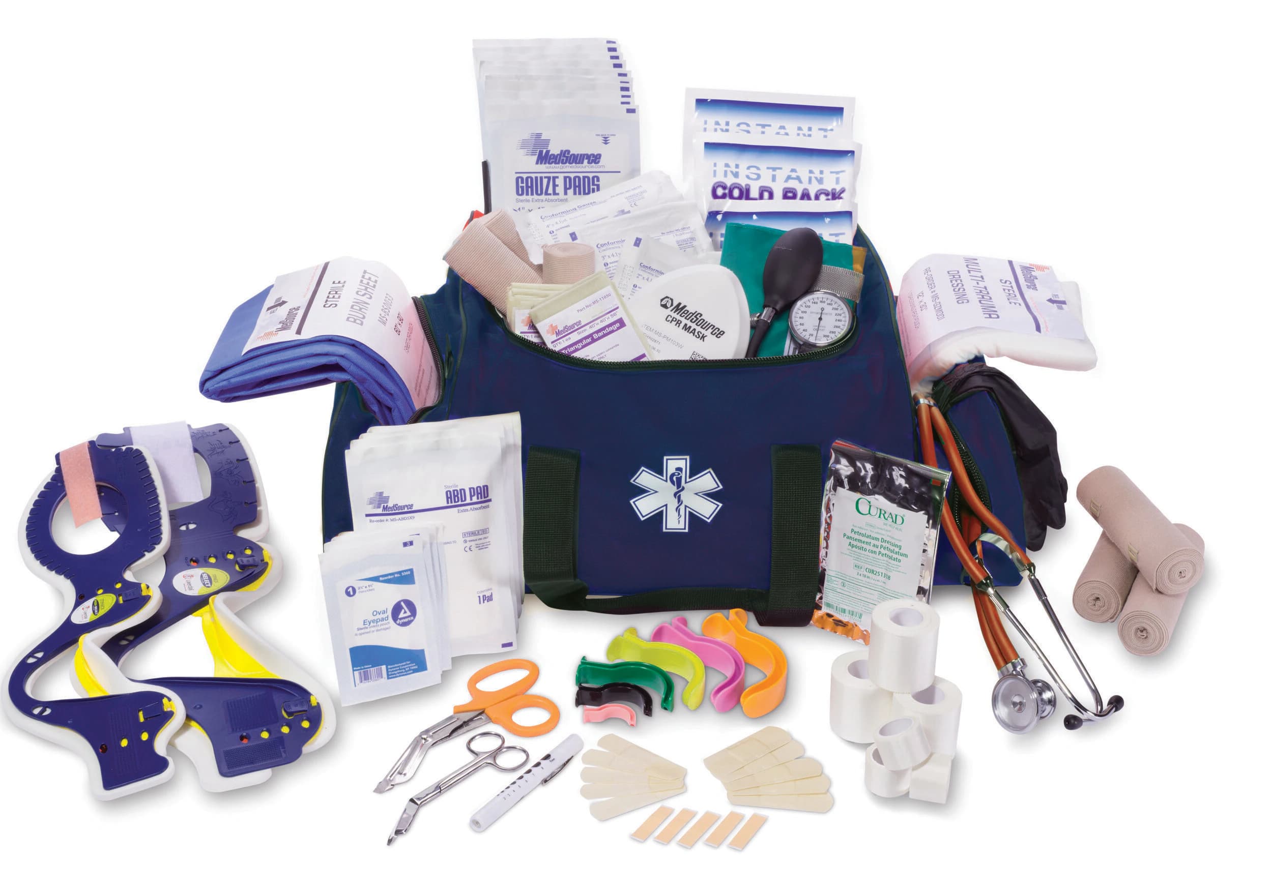 Medsource International Attack Bag, Packed, Navy, Zipper Closure - Attack Bag Packed Navy - Image 1