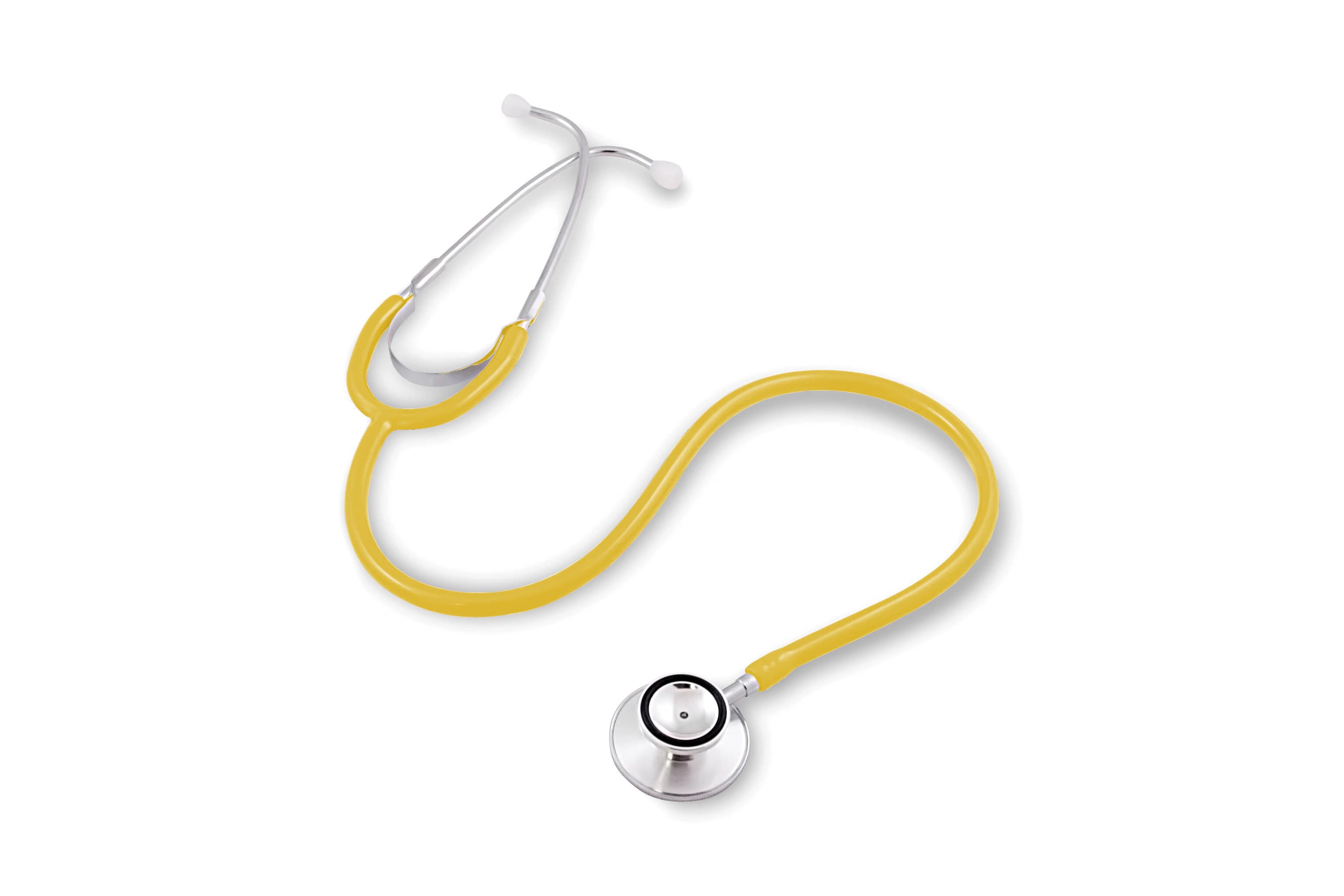 Medsource International Dual Head Stethoscope, Reusable, Yellow, 22" PVC Y-Tubing - Dual Head Stethoscope - Image 1