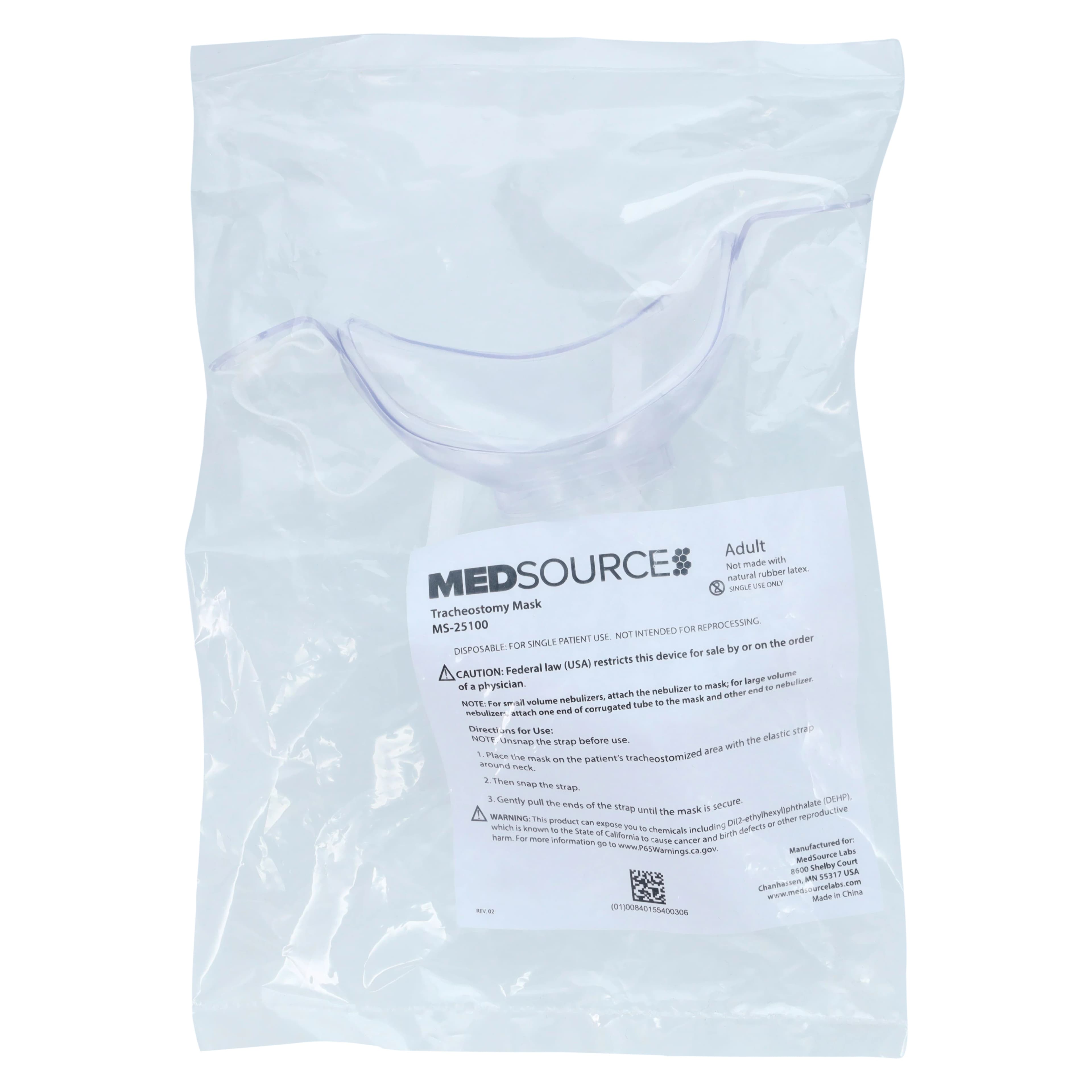 Medsource International Tracheostomy Mask, Adult, Disposable, 50/Case thumbnail 3