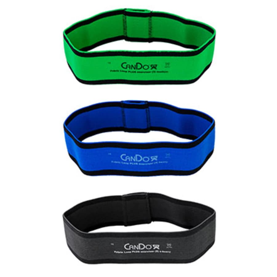 CanDo Loop Plus Exercise Band, 8-Pack, Green/Blue/Black, Fabrication Enterprises - Cando Loop Plus 8 Grn,Bl,Blk - Image 1