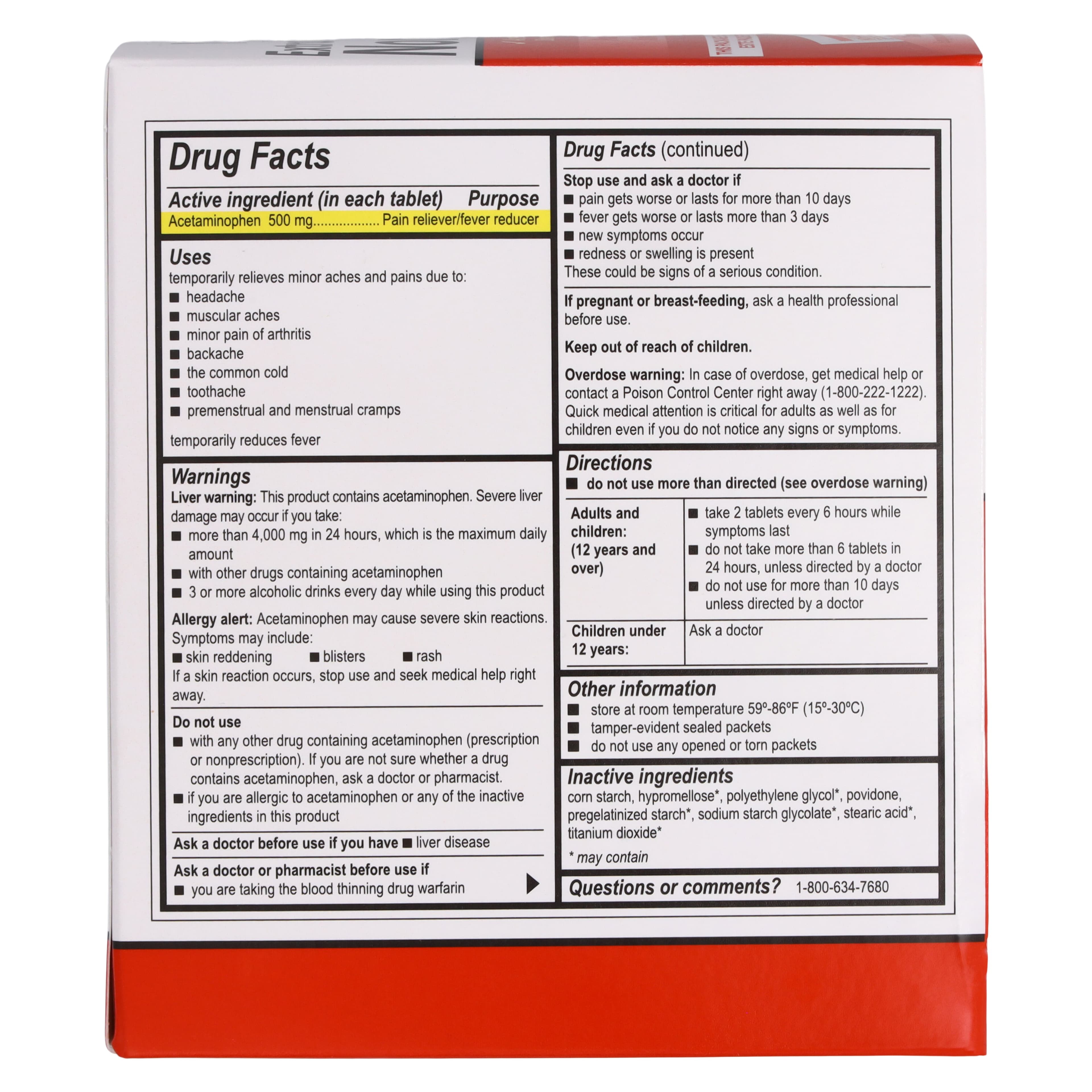 Medique Non-Aspirin Extra Strength Acetaminophen Tablets, 500 mg, 125 x 2/Box thumbnail 4