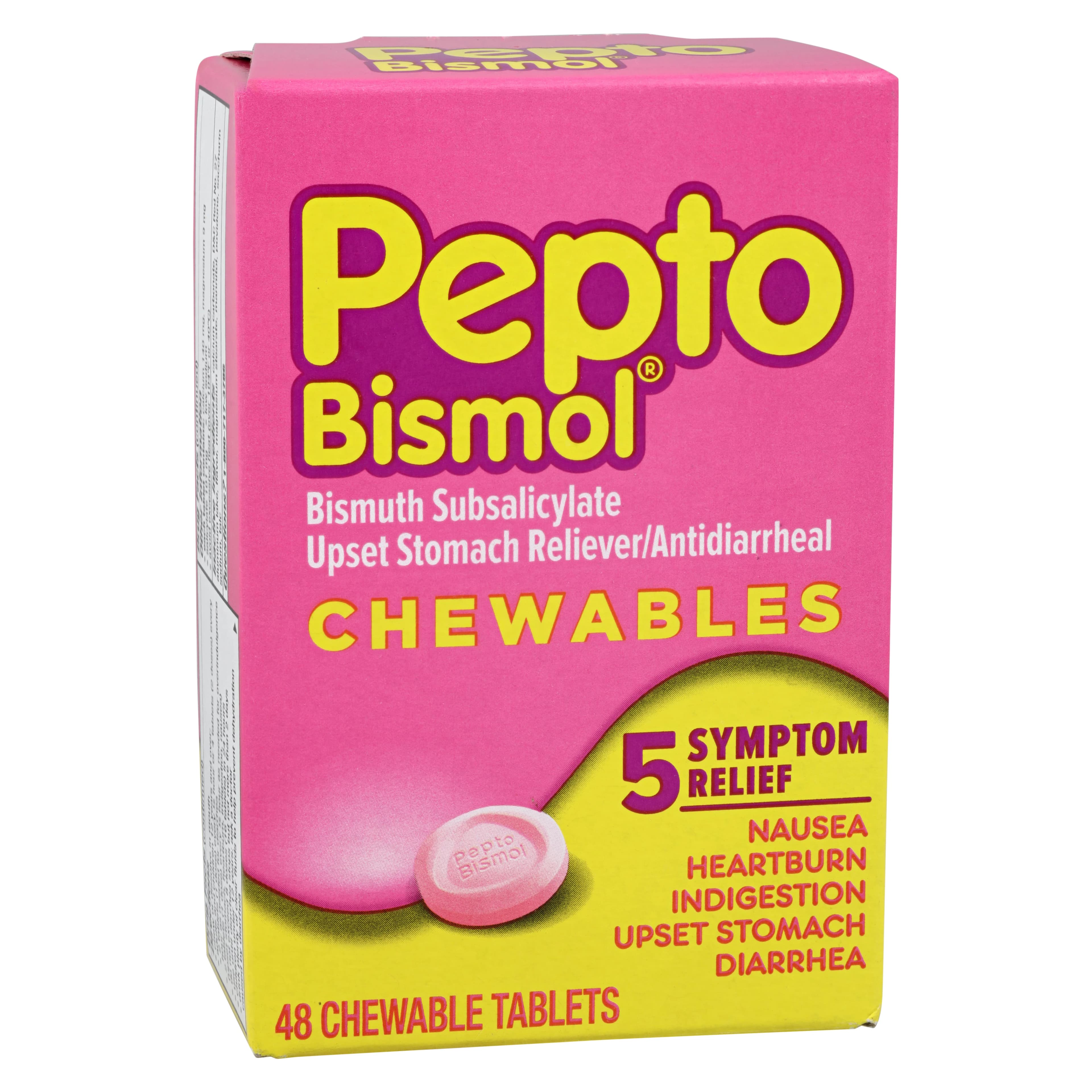 Pepto-Bismol Tablets, 262 mg, 48/Box - Pepto Bismol Tablets - Image 1