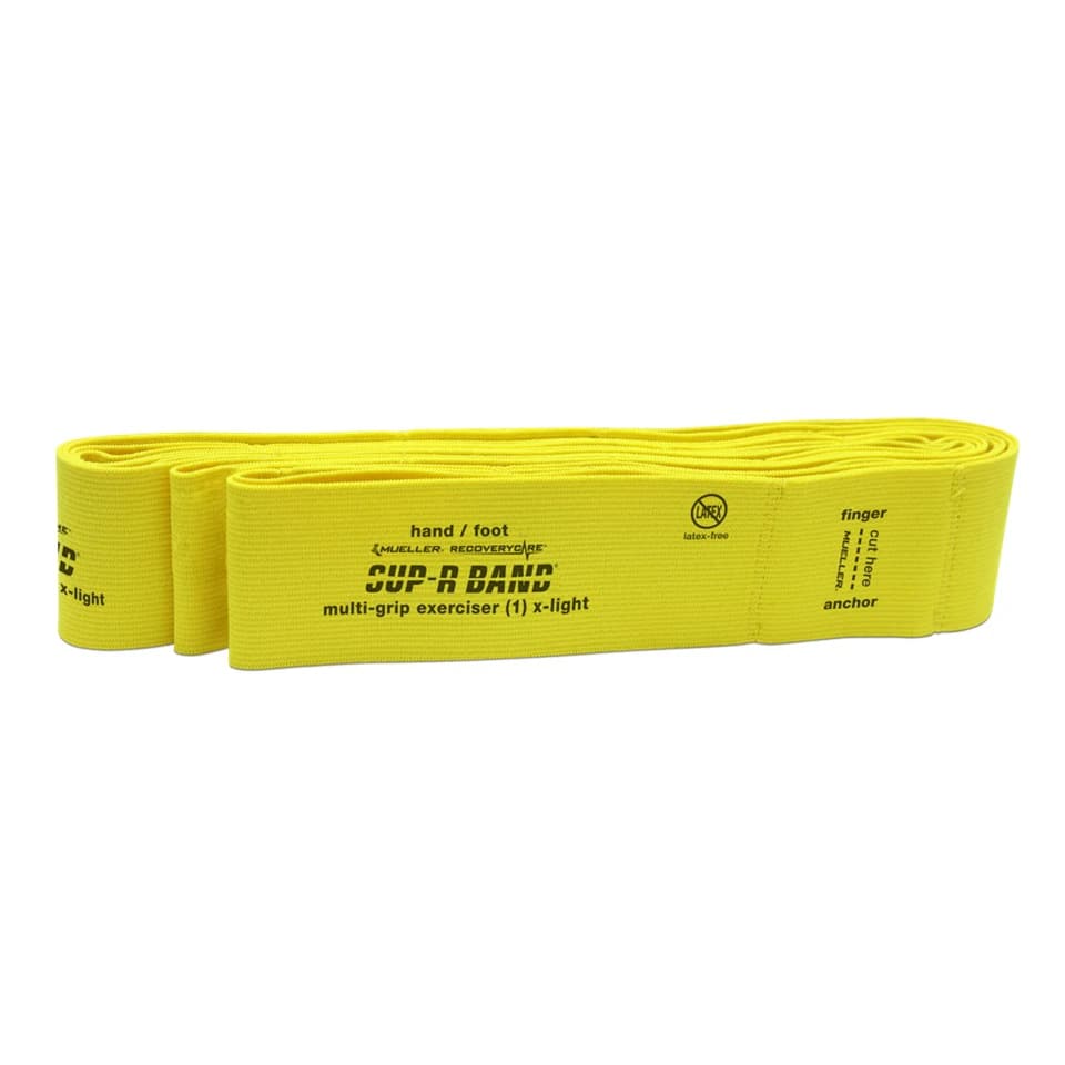 Mueller Sports Medicine Sup-R Band MultiGrip Resistance Training Band, Yellow X-Light, 6ft - Sup-R Band MultiGrip 6ft - Image 1