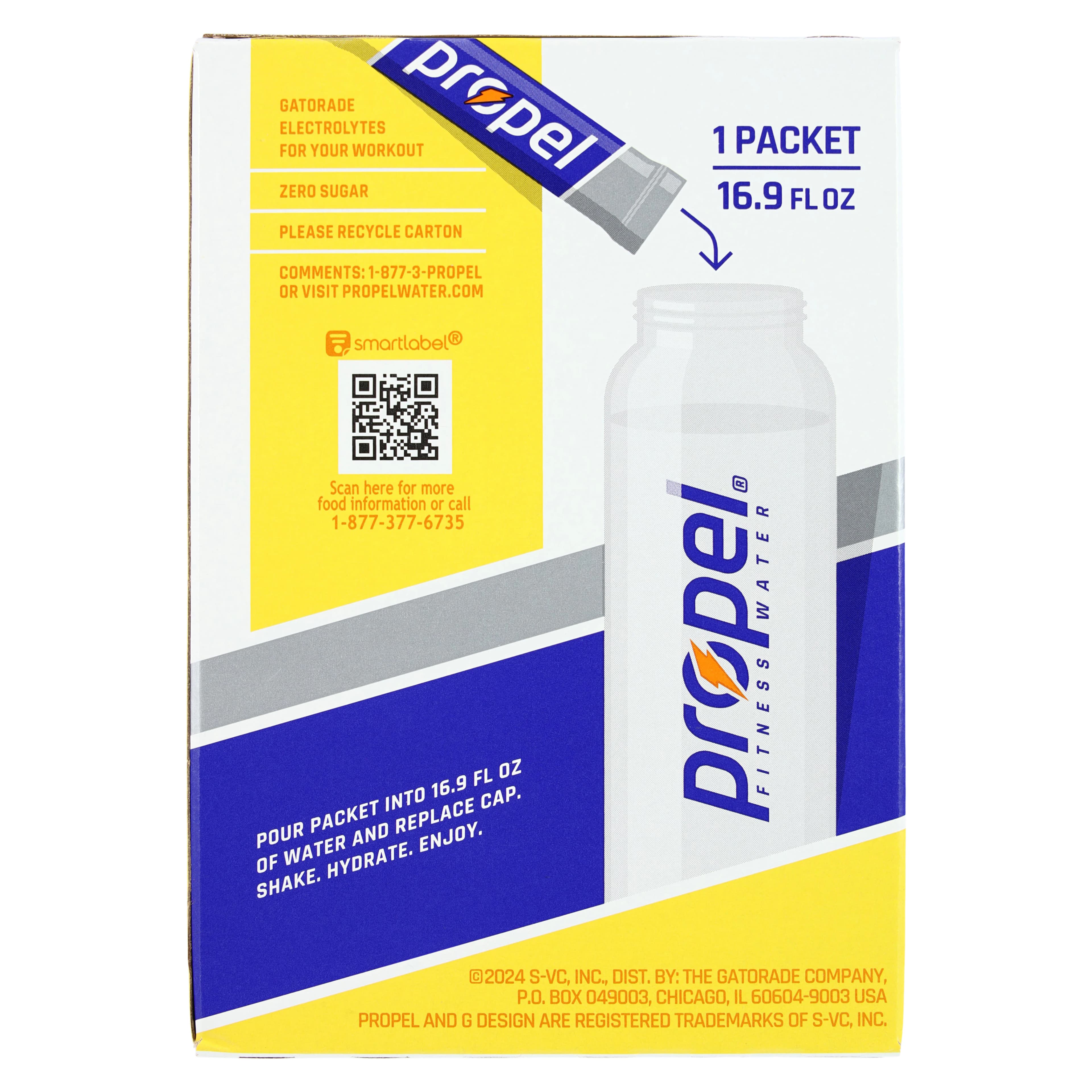 Propel Electrolyte Powder Packets, Lemon, 10 Count Box, 12 Boxes/Case thumbnail 2