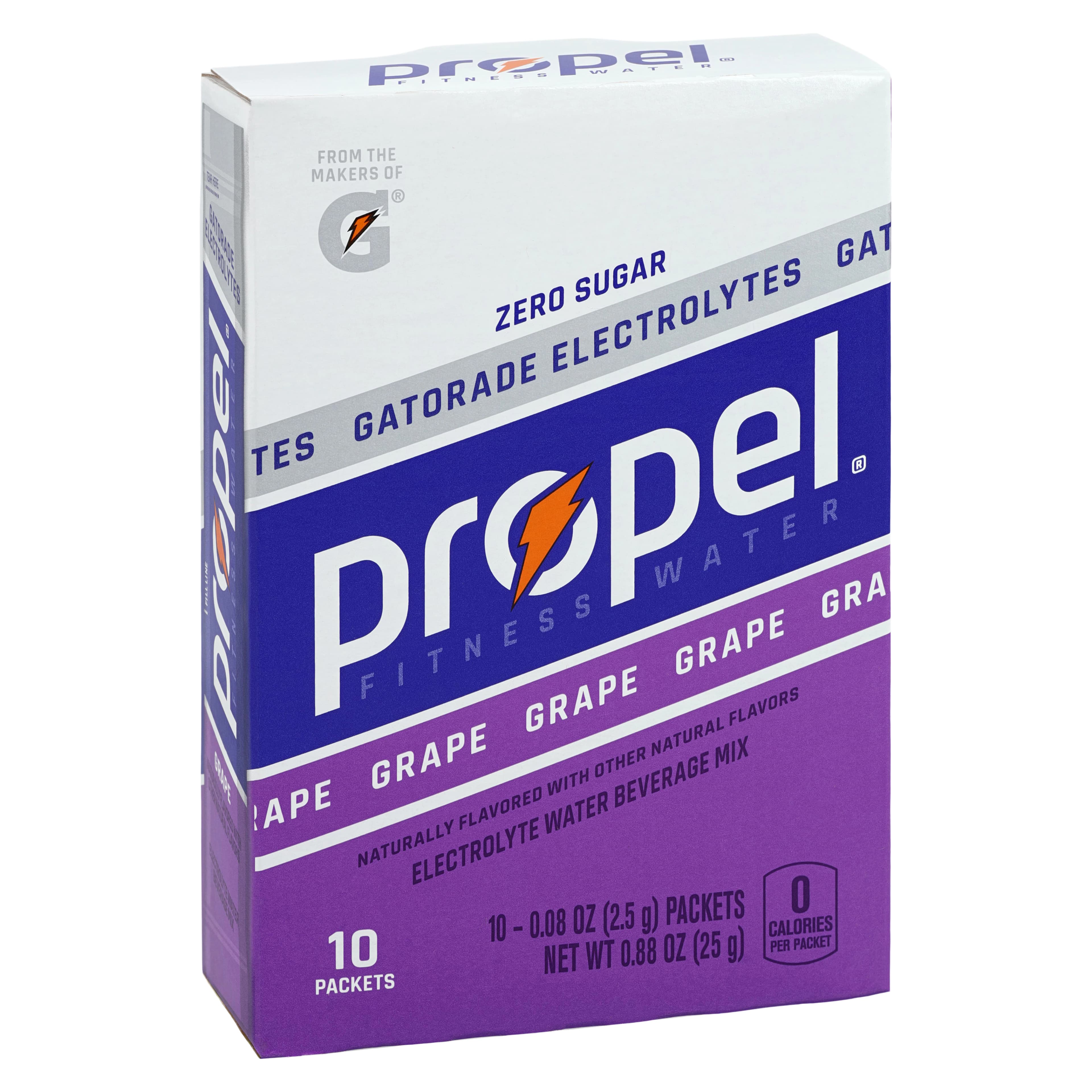 Propel Electrolyte Powder Packets, Grape, 10 Count Box, 12 Boxes/Case - Propel Pwdr Stk Grape - Image 1
