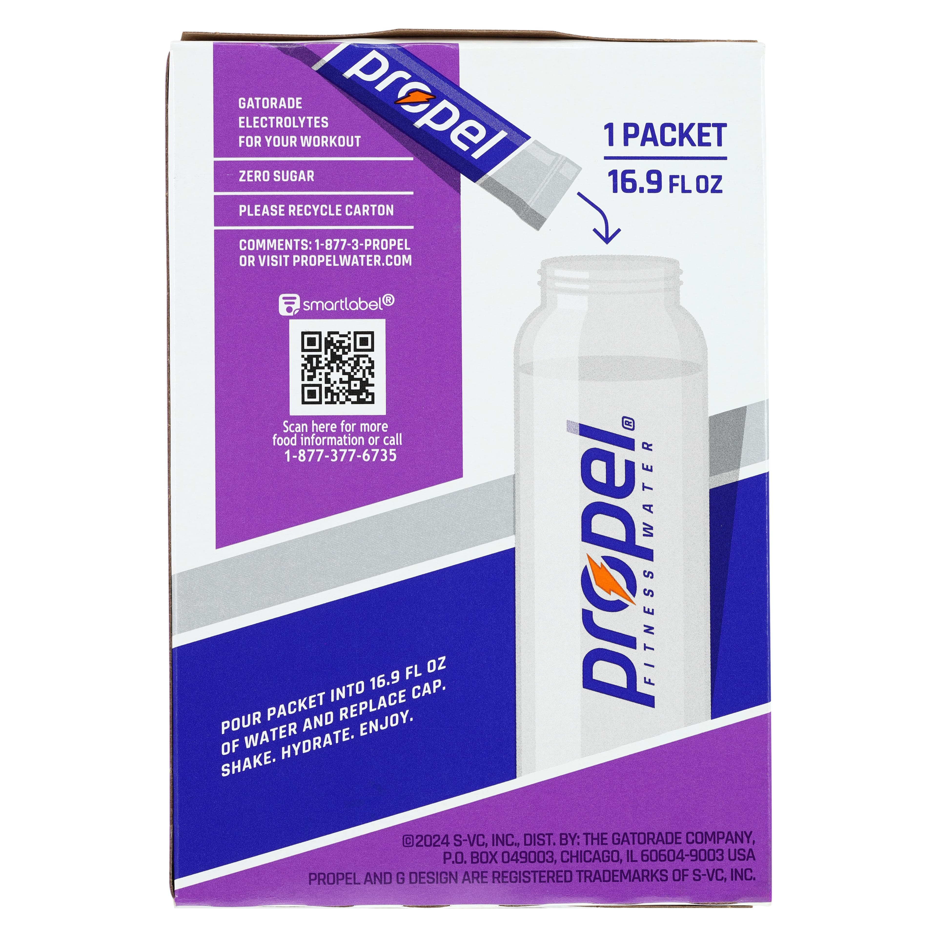 Propel Electrolyte Powder Packets, Grape, 10 Count Box, 12 Boxes/Case thumbnail 2