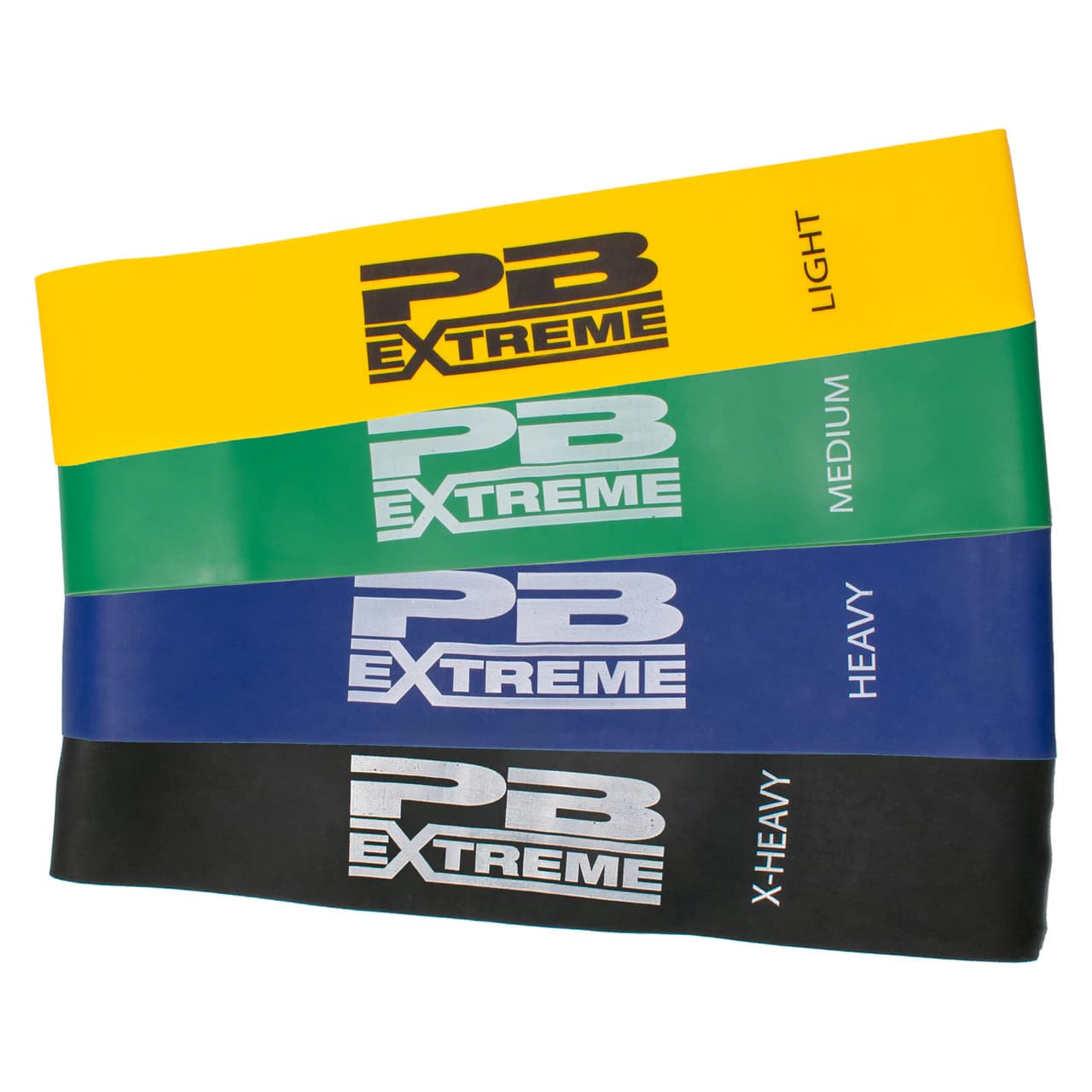Perform Better PB Extreme Exercise Band Mini Band, One of Each (Light/Medium/Heavy/X-Heavy) - MIni Band One of Each - Image 1