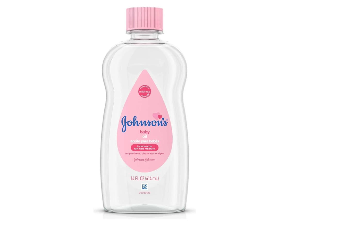 Johnson's Baby Mineral Oil, Unscented, Clear, 14 fl oz Bottle - Baby Oil 14floz - Image 1