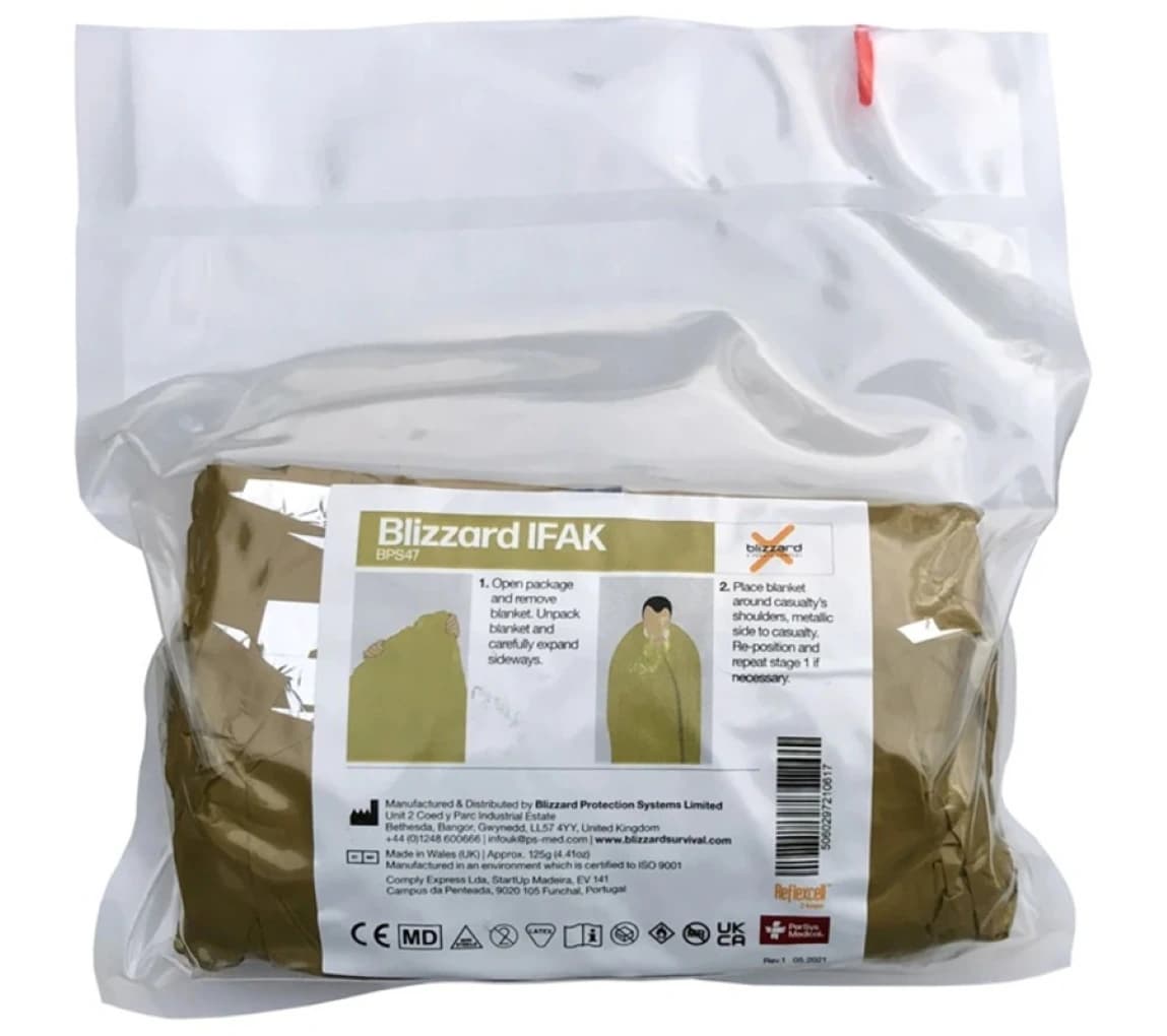 Blizzard IFAK Emergency Blanket, Compact Thermal Rescue Blanket - Blizzard IFAK Blanket - Image 1
