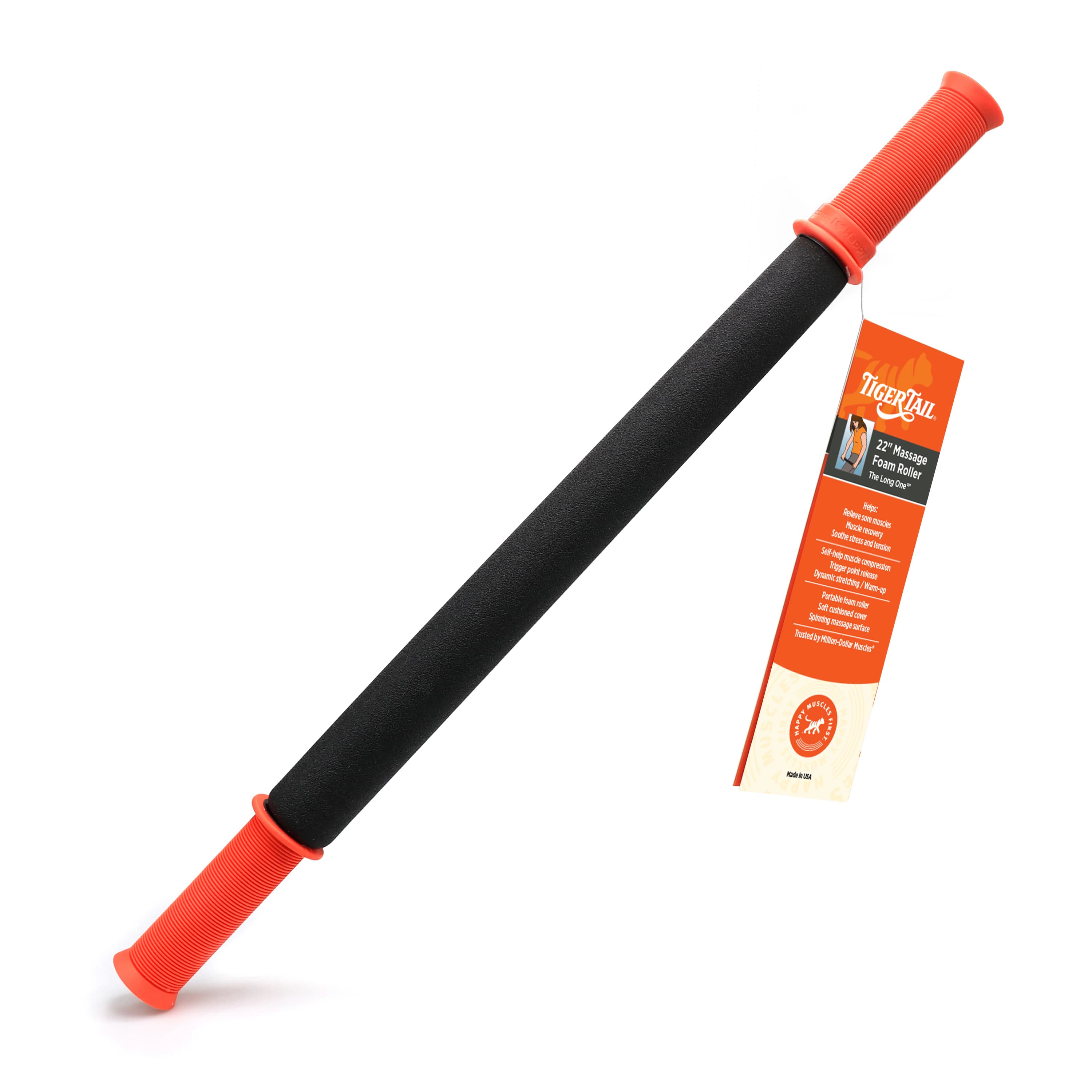 Tiger Tail Massage Stick, Orange/Black Foam Roller - Tiger Tail Massage Stick - Image 1