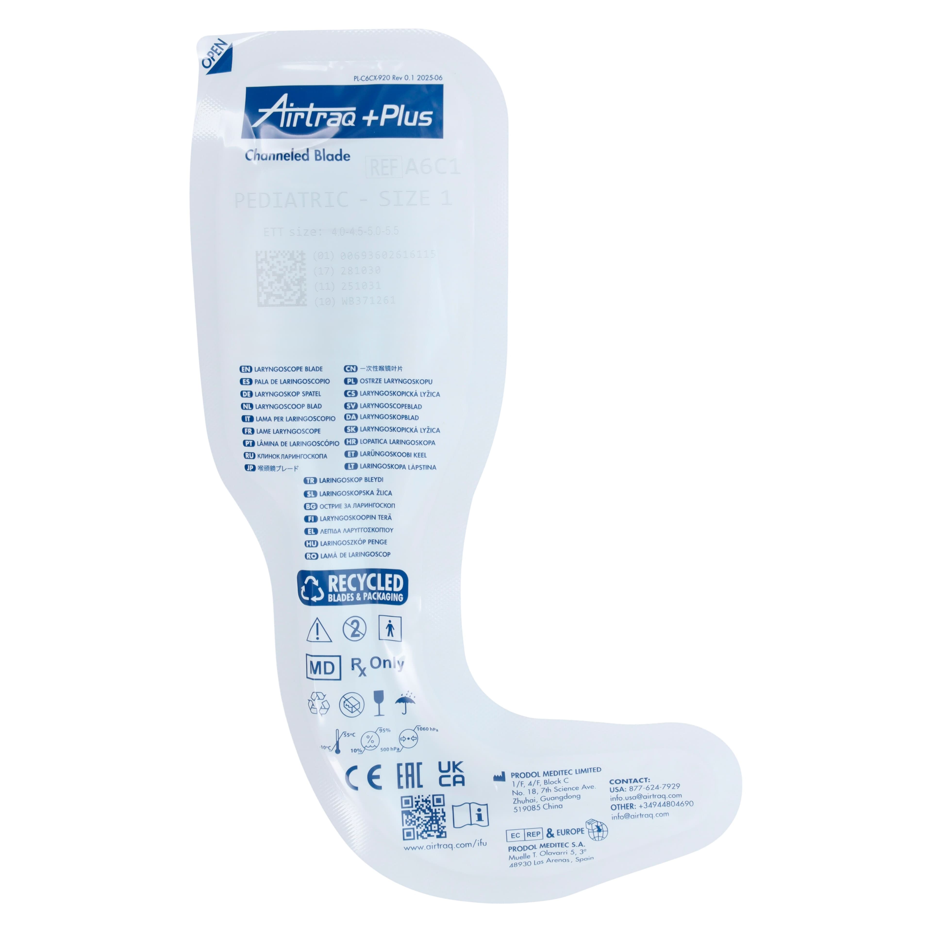 Airtraq Plus Video Laryngoscope Blade, Size 1, Single Use thumbnail 2