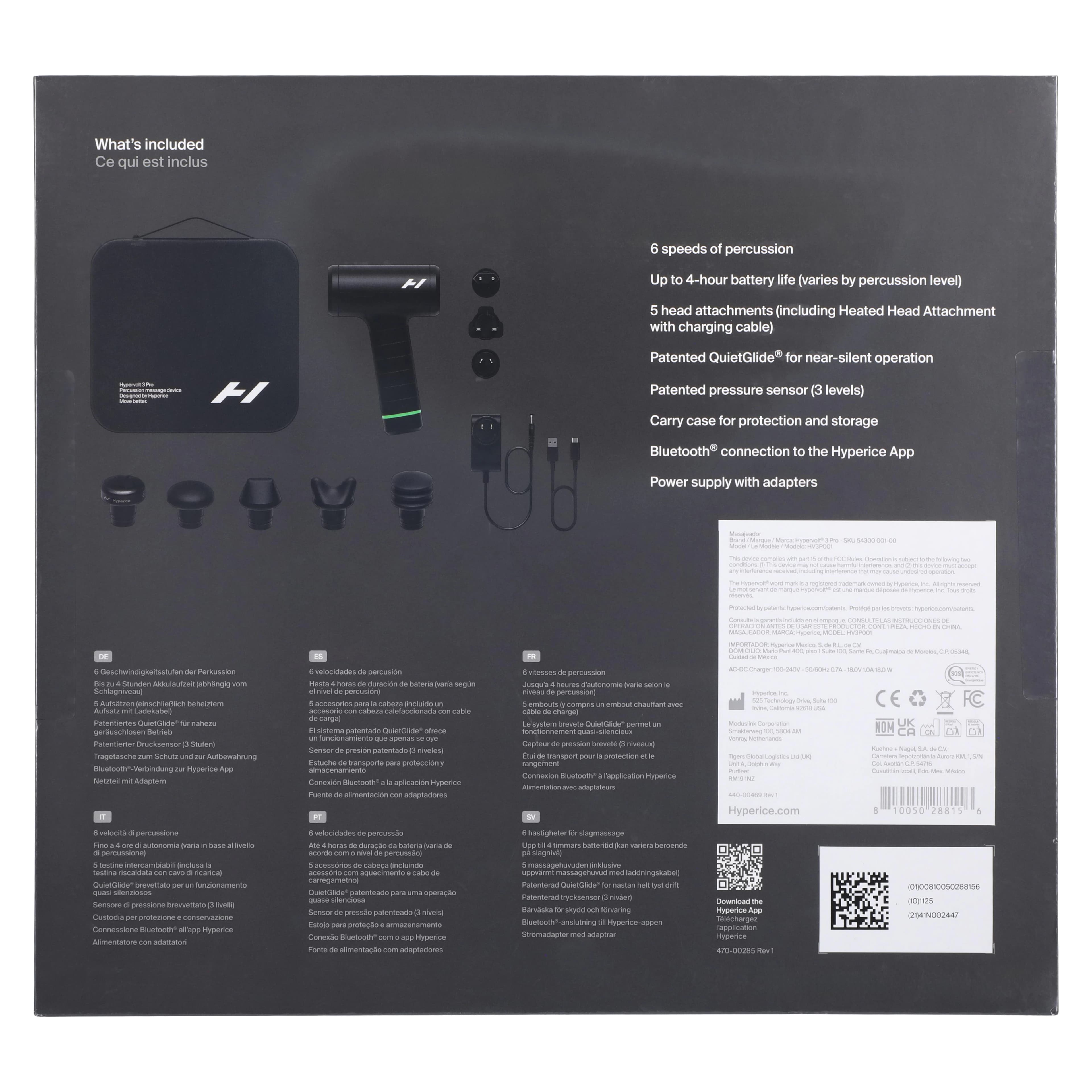 Hyperice Hypervolt 3 Pro Percussion Massager, Black thumbnail 2
