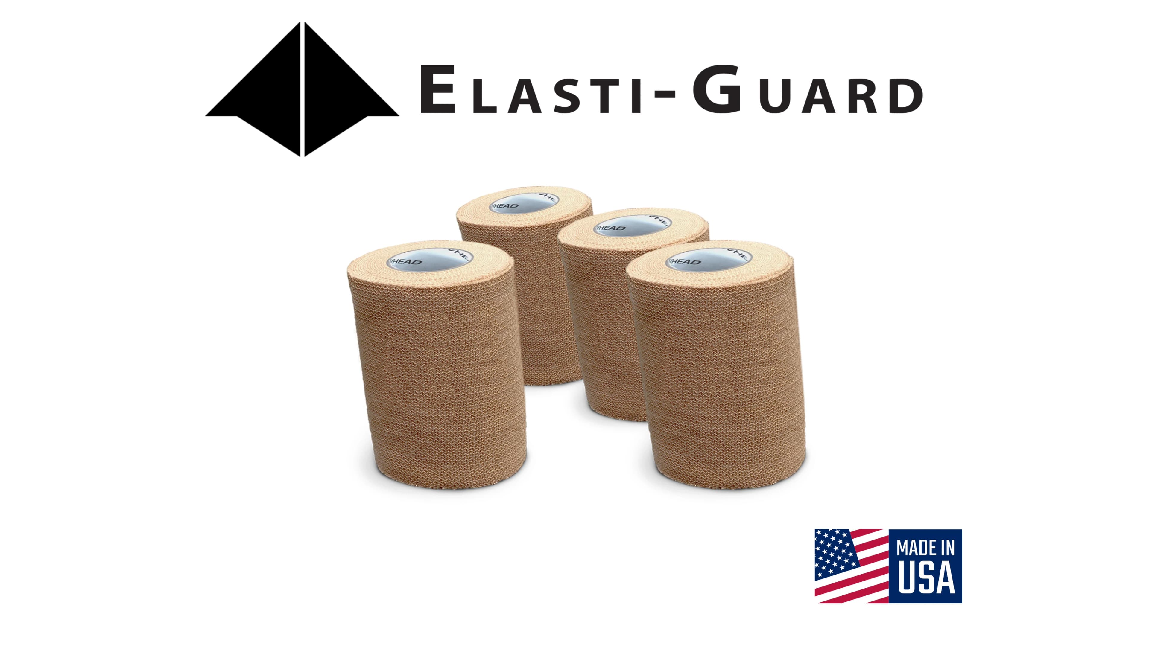 Elasti-Guard Athletic Tape, Cotton/Elastic, 4" x 5 yd, Beige, Non-Sterile, Latex-Free, 12/Case - Elasti-Guard 4" Clinic Box - Image 1